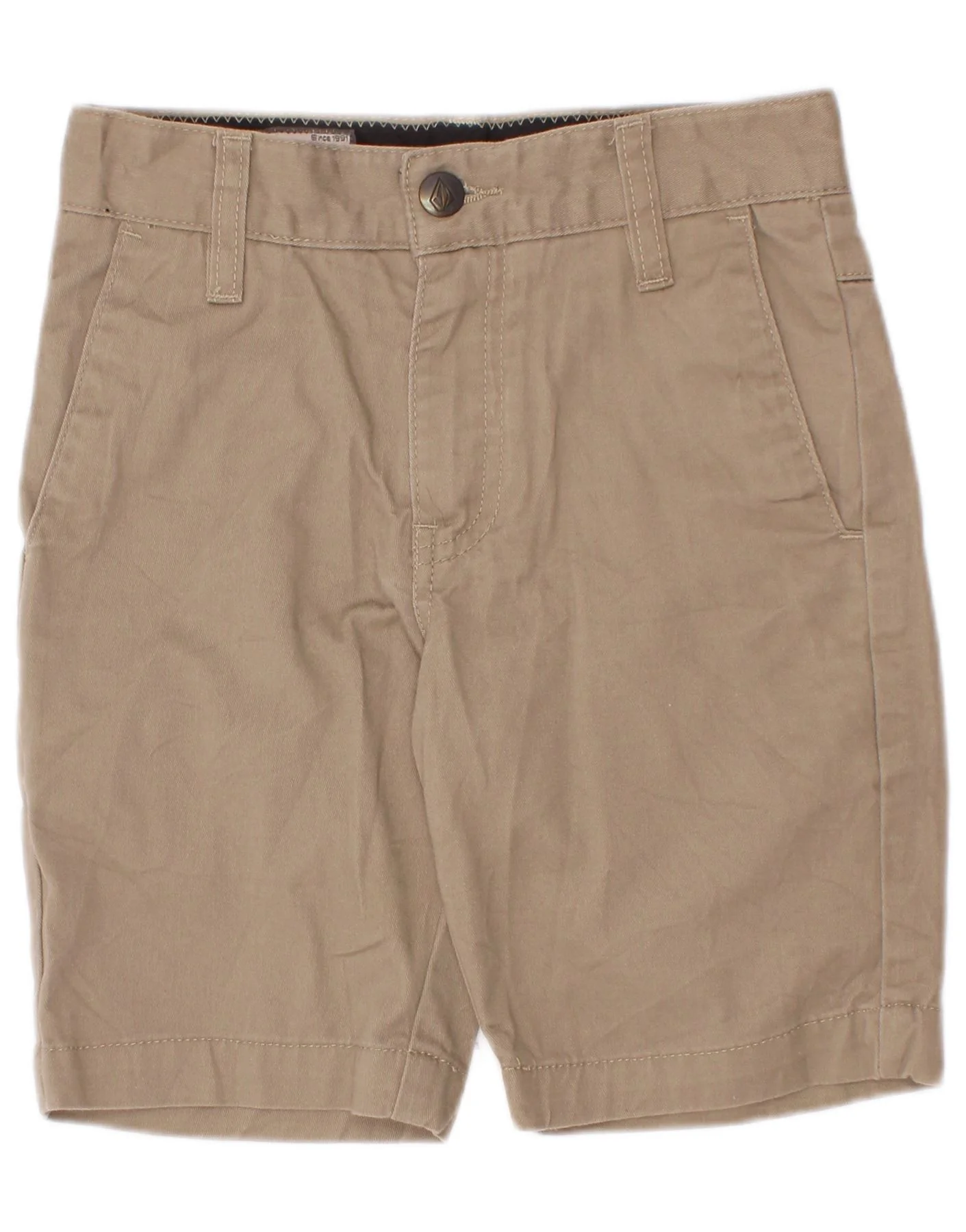 Volcom Boys Chino Shorts 7-8 Years W22 Beige Cotton
