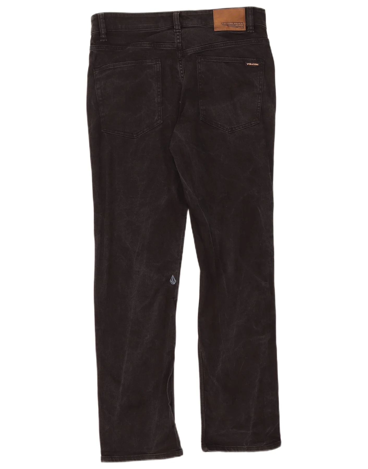 Volcom Mens Solver Straight Jeans W32 L30 Black Cotton - Image 2