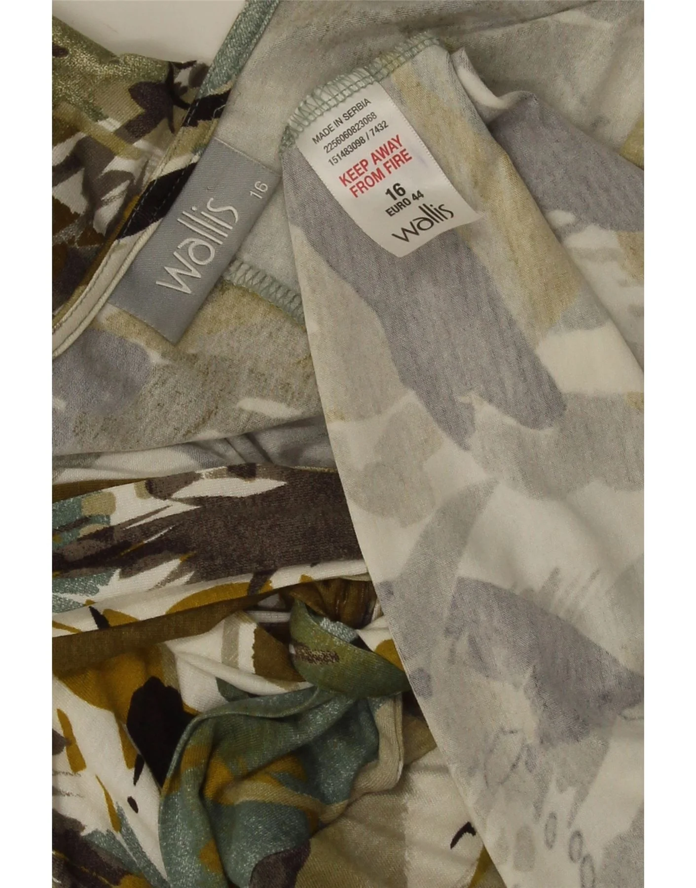 Wallis Womens Abstract Pattern A-Line Dress UK 16 Large Green Viscose - Image 4