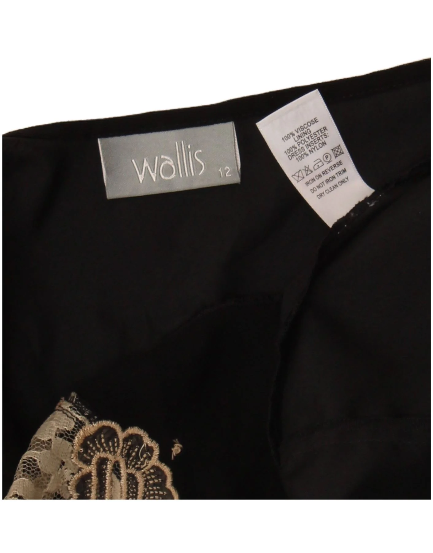 Wallis Womens Maxi Slip Dress UK 12 Medium Black Floral Viscose - Image 3