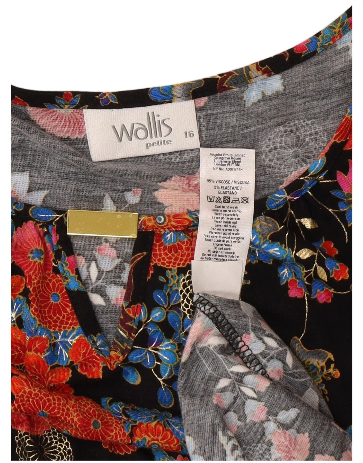 Wallis Womens Wrap Dress UK 16 Large Multicoloured Floral Viscose - Image 3