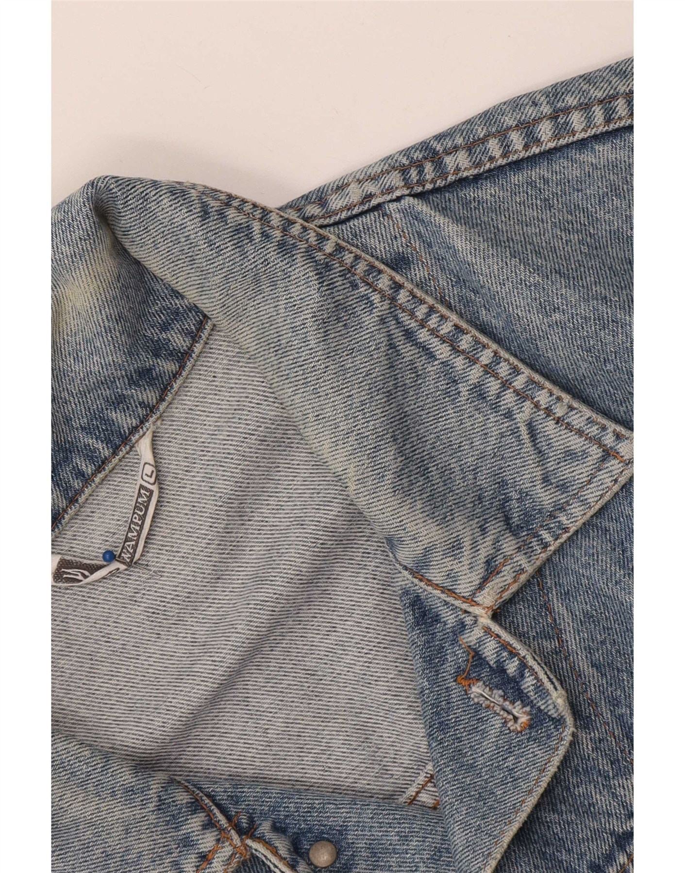Wampum Womens Denim Jacket UK 16 Large Blue - Image 4