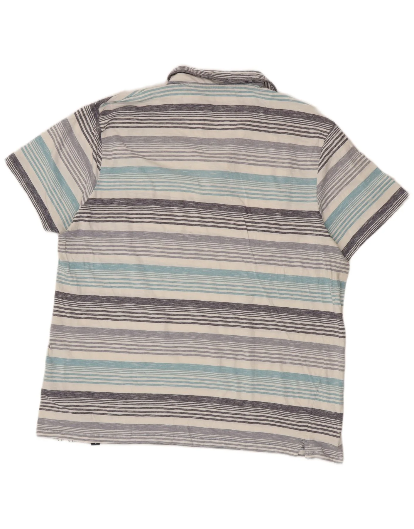 Weird Fish Mens Polo Shirt 2XL Blue Striped Cotton - Image 2