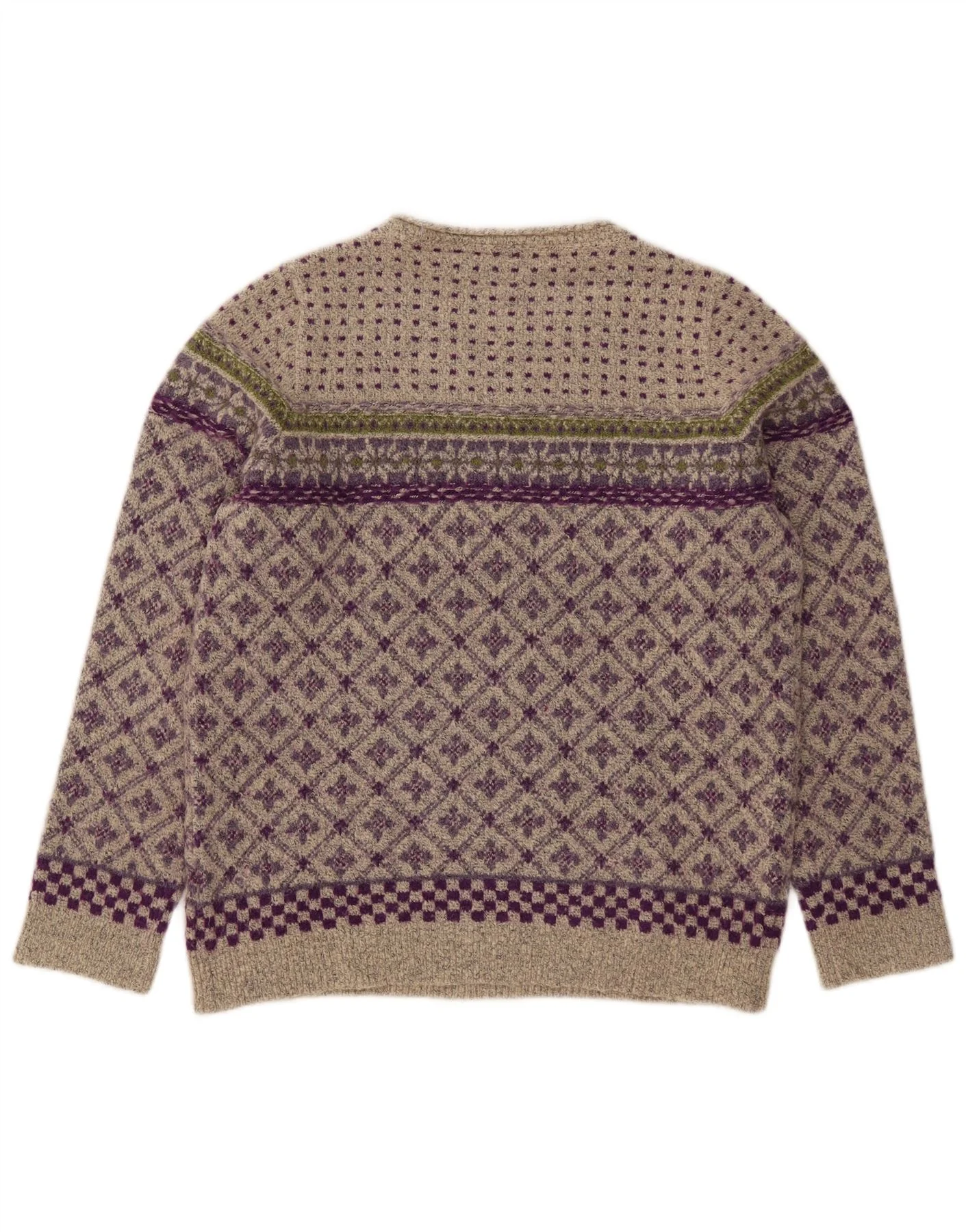 Weird Fish Womens Boat Neck Jumper Sweater UK 14 Large Grey Fair Isle - Image 2
