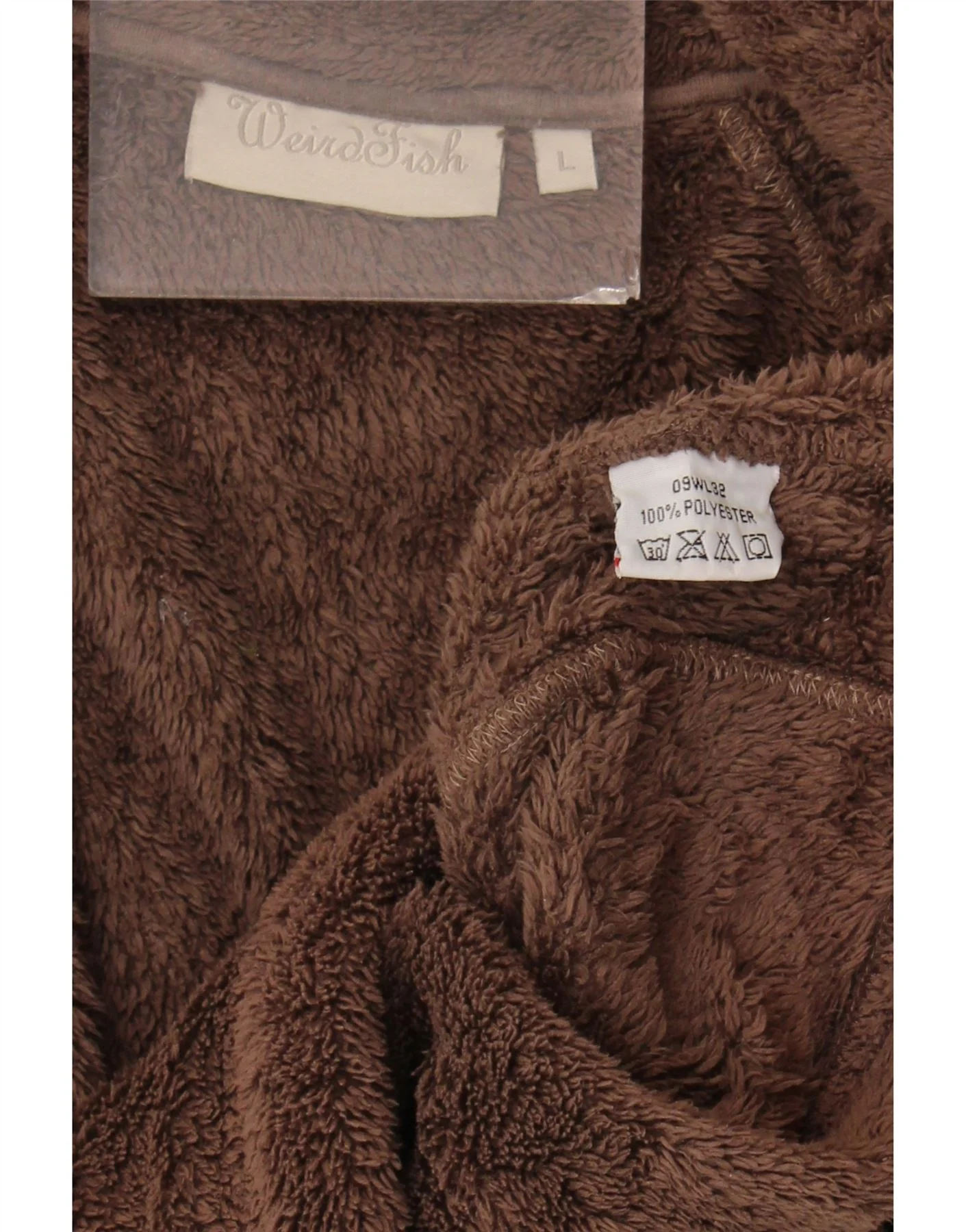 Weird Fish Womens Fleece Jacket UK 16 Large Brown Polyester - Image 3