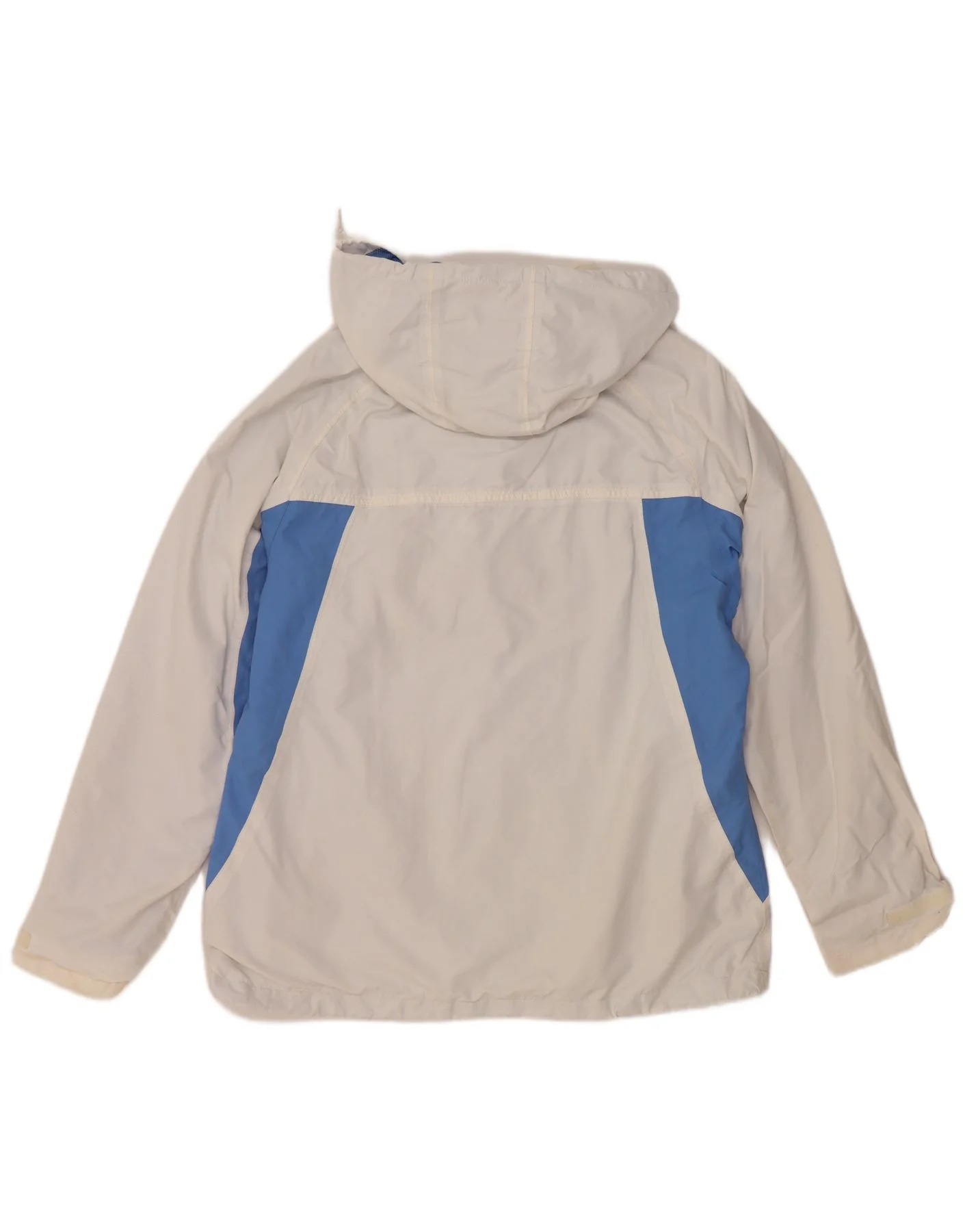Weird Fish Womens Hooded Rain Jacket UK 14 Large White Colourblock Nylon - Image 2