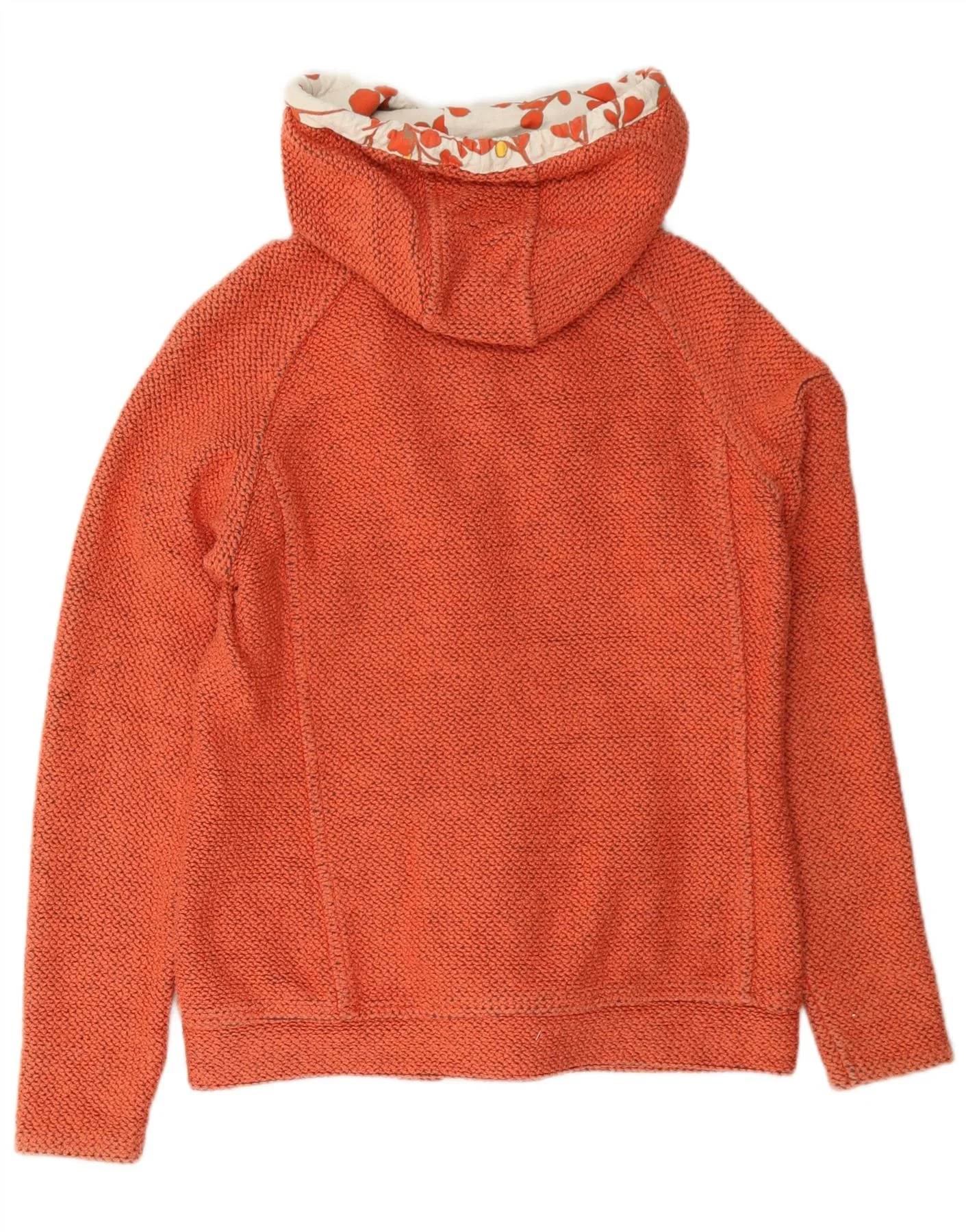 Weird Fish Womens Zip Hoodie Sweater UK 8 Small Orange Cotton - Image 2