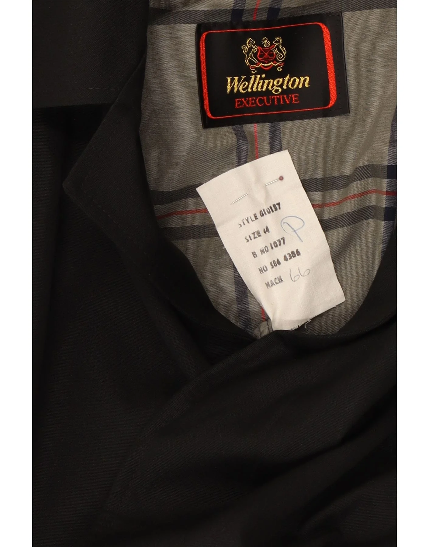 WELLINGTON Mens Trench Coat UK 44 2XL Black Polyester - Image 3