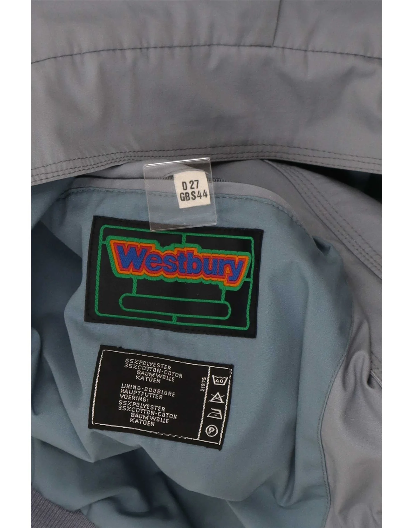 WESTBURY Mens Bomber Jacket UK 44 2XL Grey Colourblock Polyester - Image 3