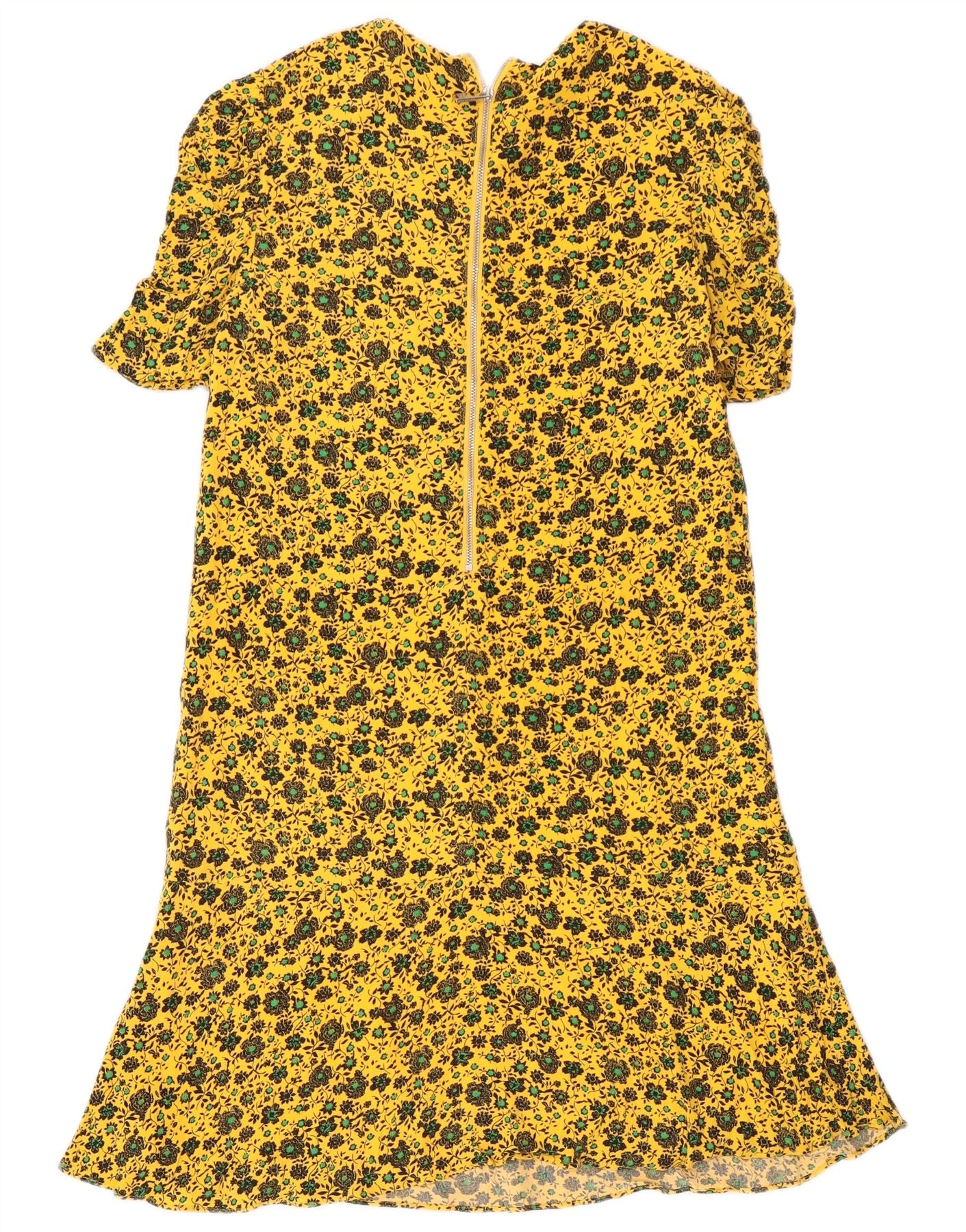 Whistle Womens A-Line Dress UK 8 Small Yellow Floral - Image 2