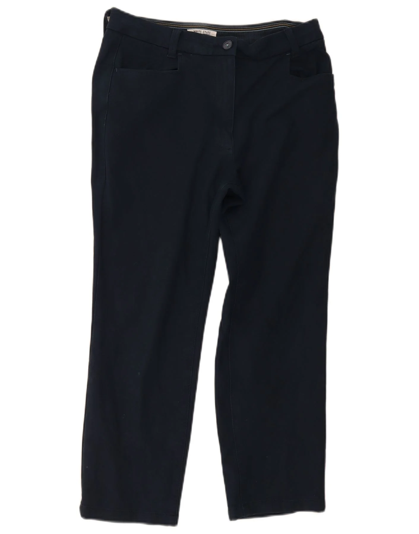 White Stuff Womens Petite Casual Trousers UK 10 Small W28 L25 Navy Blue