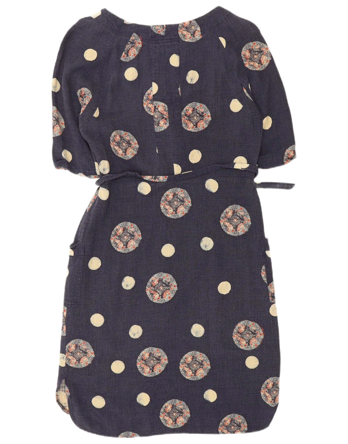 White Stuff Womens Sheath Dress UK 8 Small Navy Blue Polka Dot Cotton - Image 2
