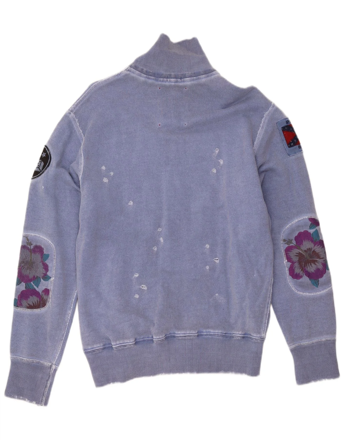 Williams Wilson Mens Muscle Graphic Tracksuit Top Jacket Small Blue Floral - Image 2