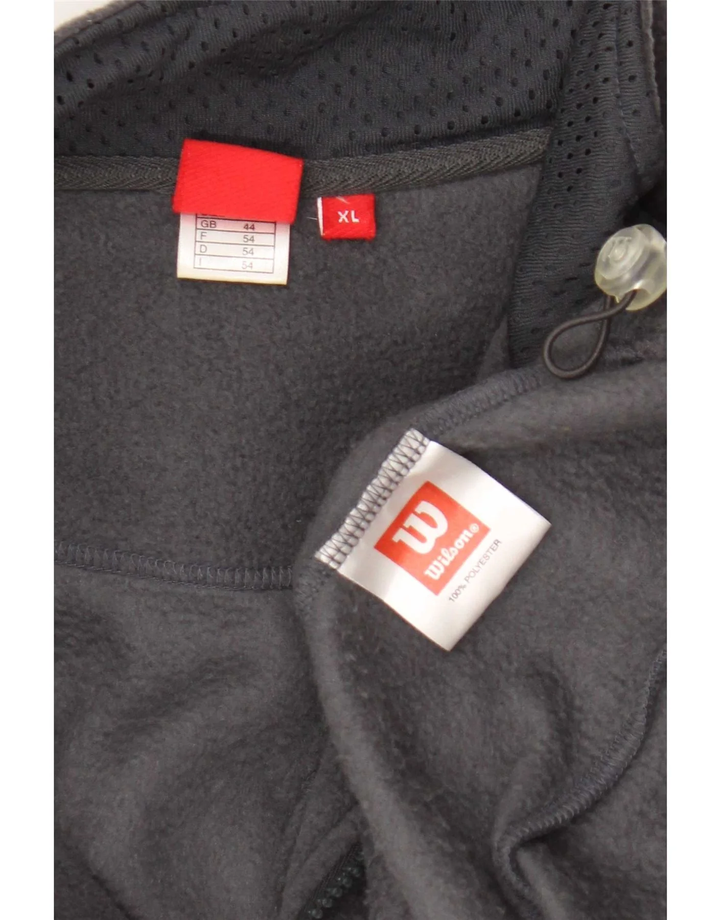 Wilson Mens Zip Neck Fleece Jumper XL Grey Polyester - Image 3