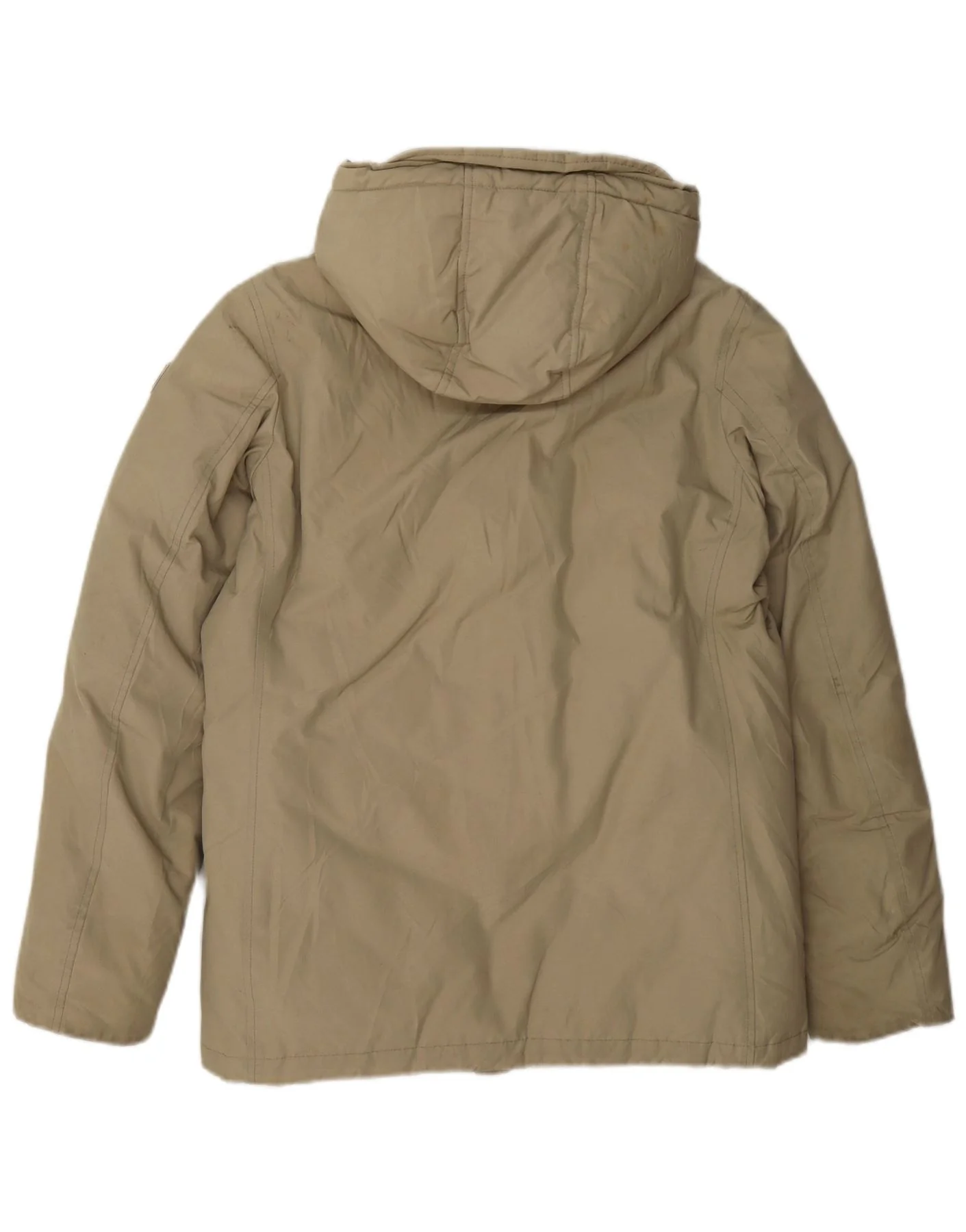 Woolrich Boys Hooded Padded Jacket 11-12 Years Beige Cotton - Image 2
