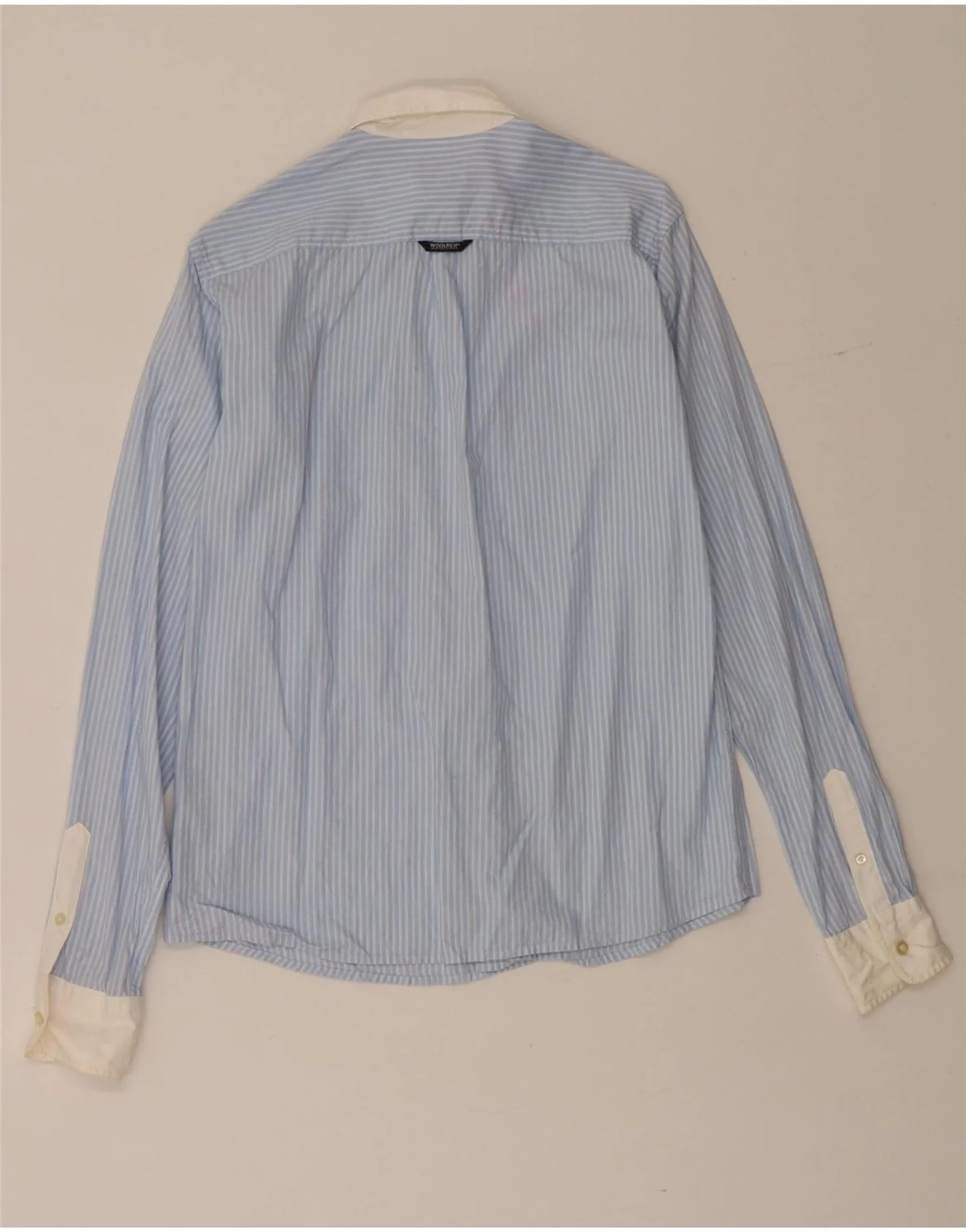 Woolrich Boys Shirt 13-14 Years Blue Pinstripe Cotton - Image 2