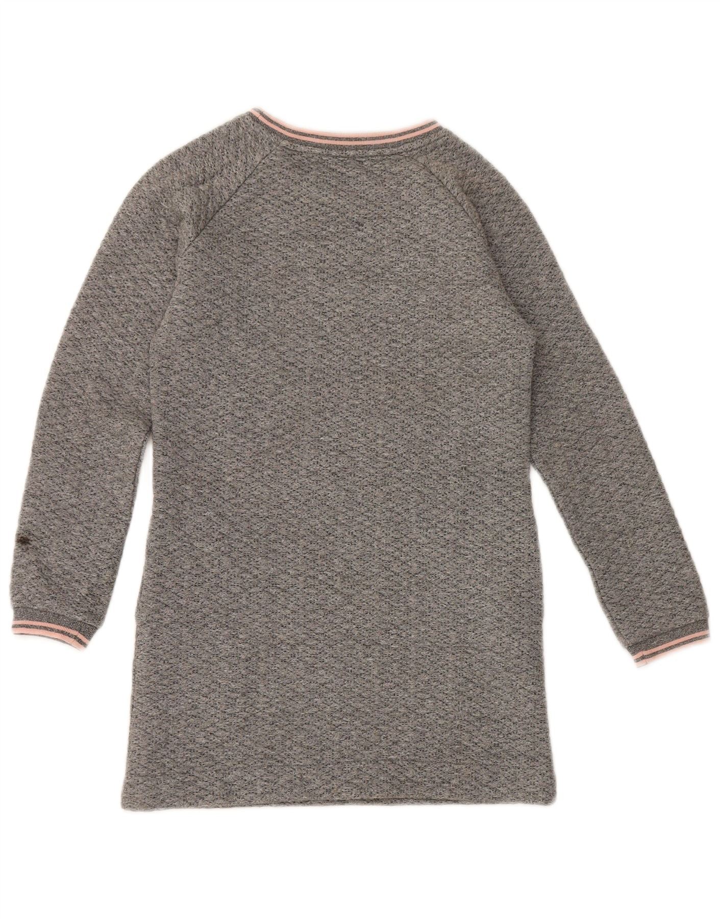 Woolrich Girls Jumper Dress 9-10 Years Grey Flecked Polyester - Image 2