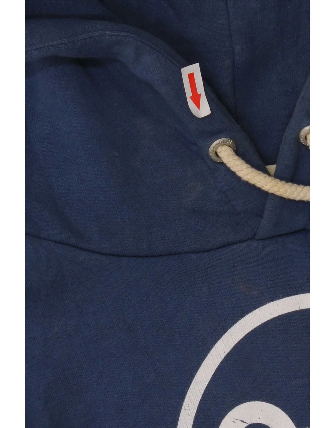 Woolrich Mens Graphic Regular Fit Hoodie Jumper XL Blue Cotton - Image 3