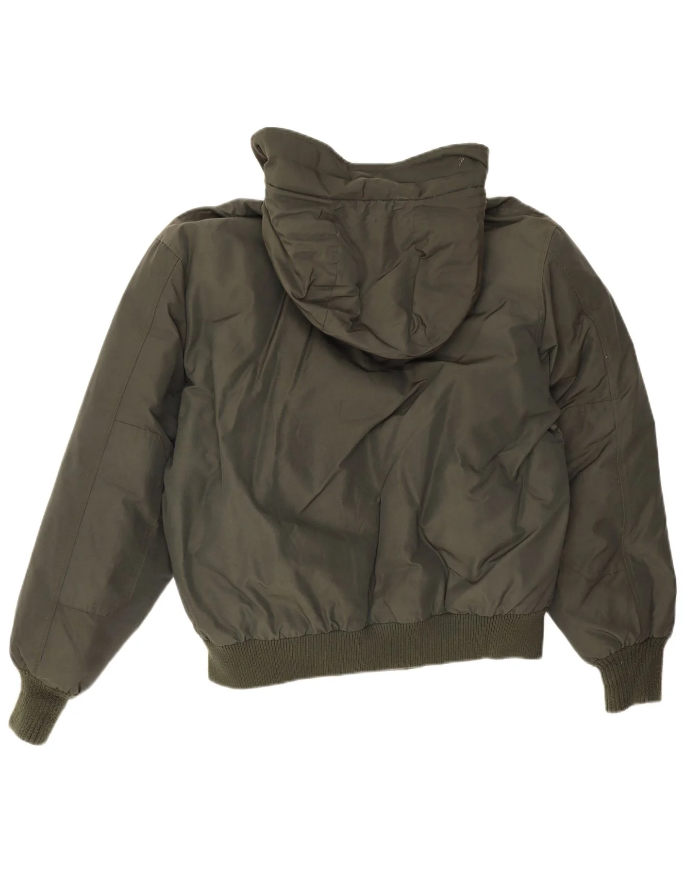 Woolrich Mens Hooded Padded Jacket UK 40 Large Khaki Cotton - Image 2