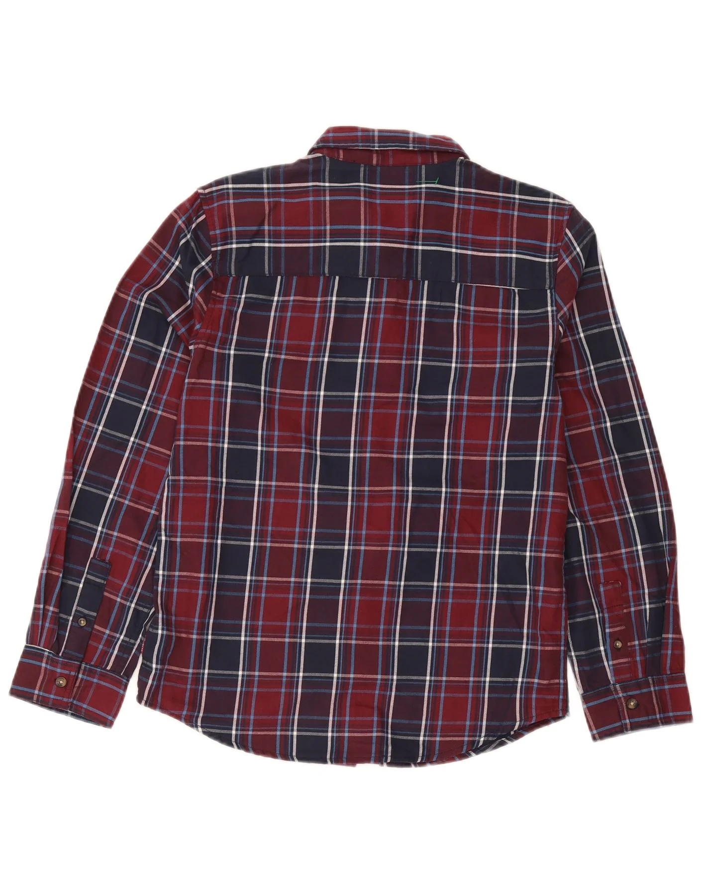 Wrangler Boys Flannel Shirt 15-16 Years Burgundy Check Cotton - Image 2