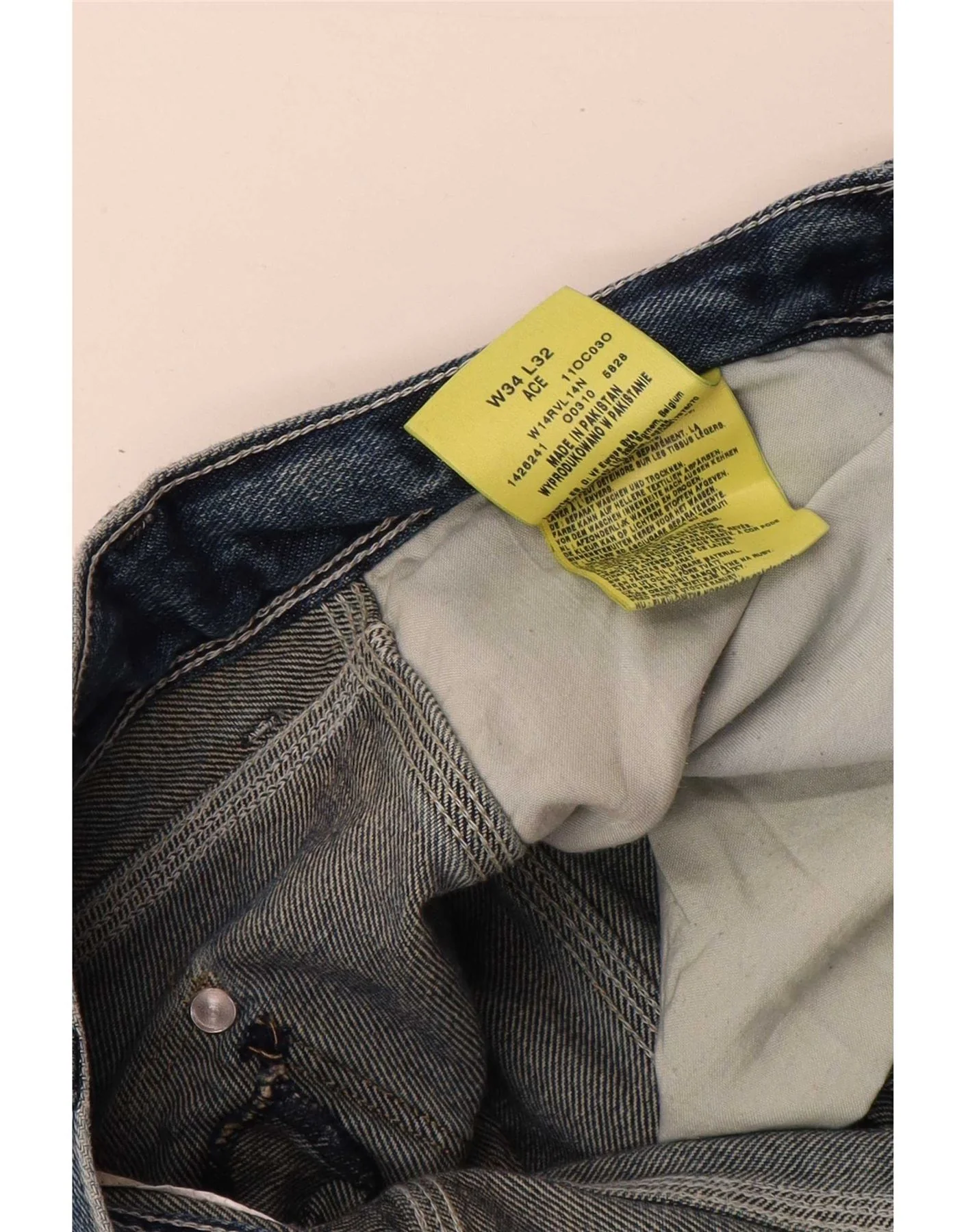 Wrangler Mens Ace Straight Jeans W34 L32 Blue Cotton - Image 3