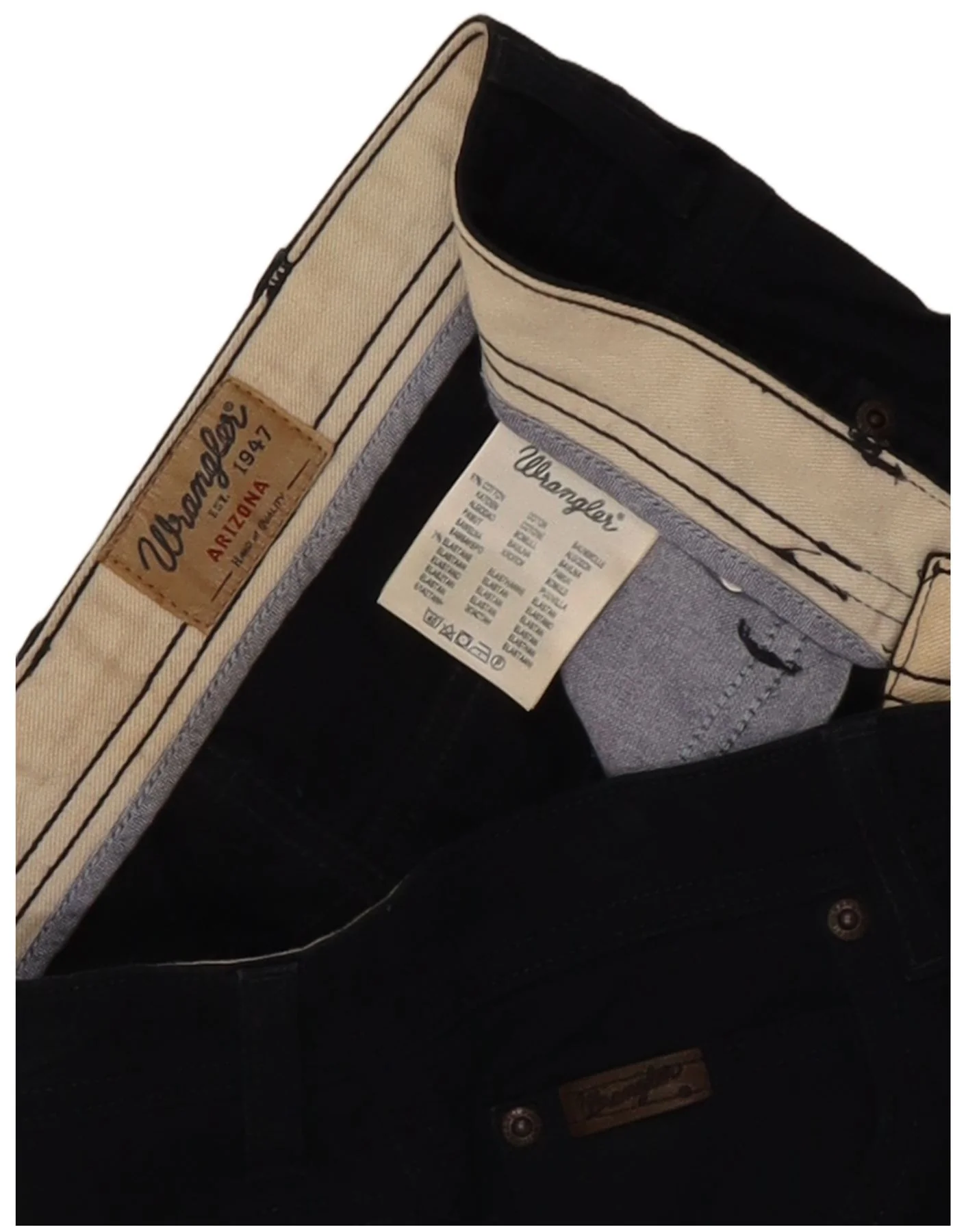 Wrangler Mens Arizona Stretch Straight Casual Trousers W34 L36 Navy Blue - Image 3