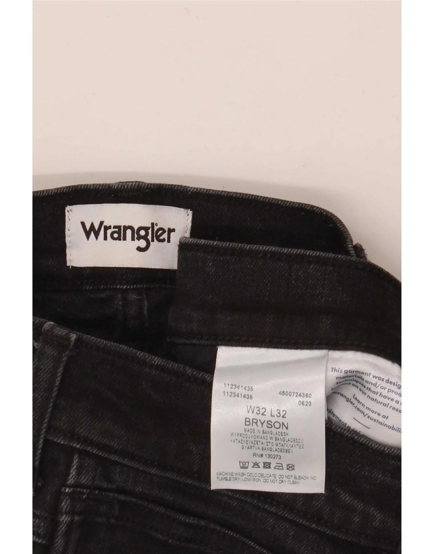 Wrangler Mens Bryson Slim Jeans W32 L32 Black Cotton - Image 4