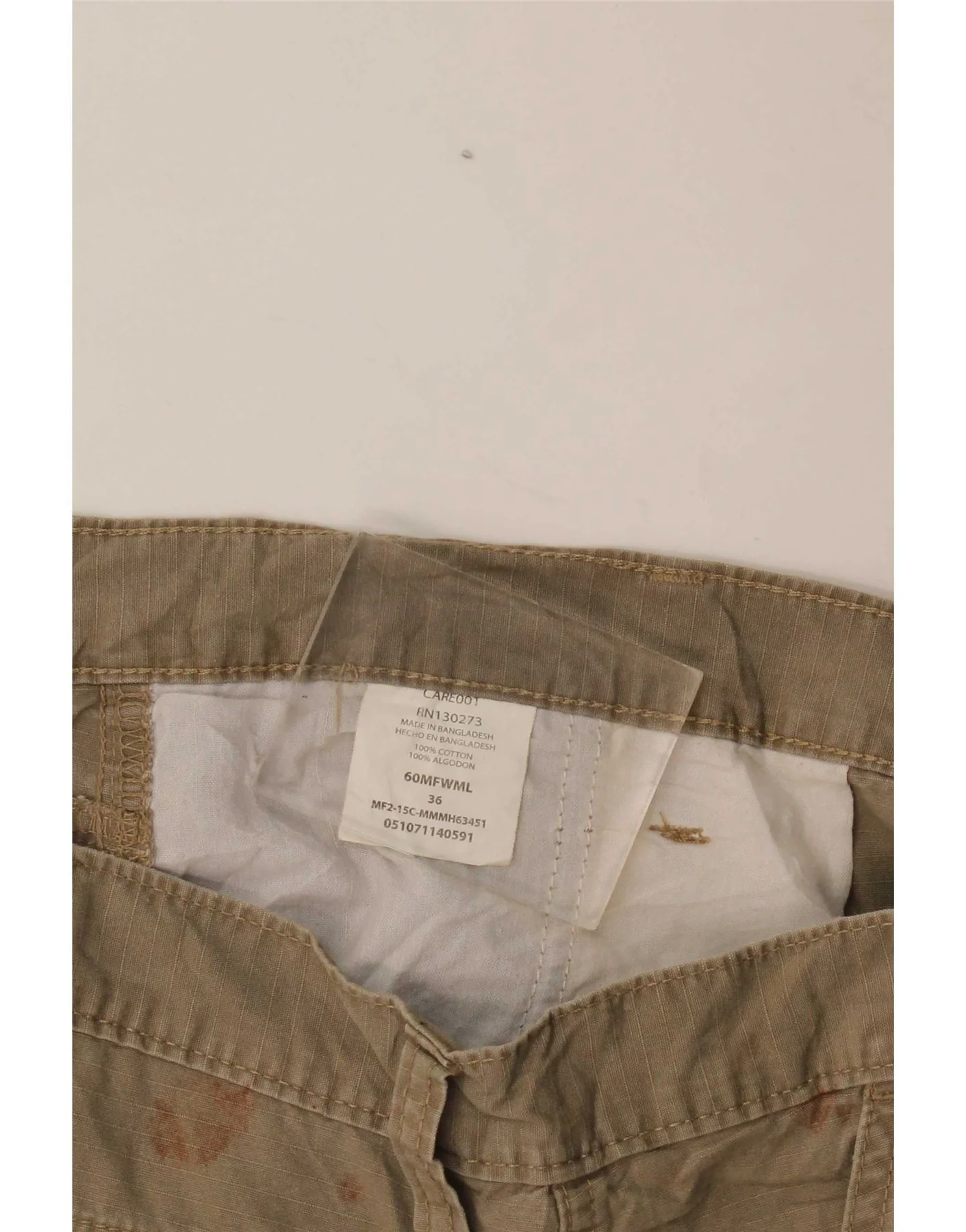 Wrangler Mens Cargo Shorts W36 Large Khaki Cotton - Image 4