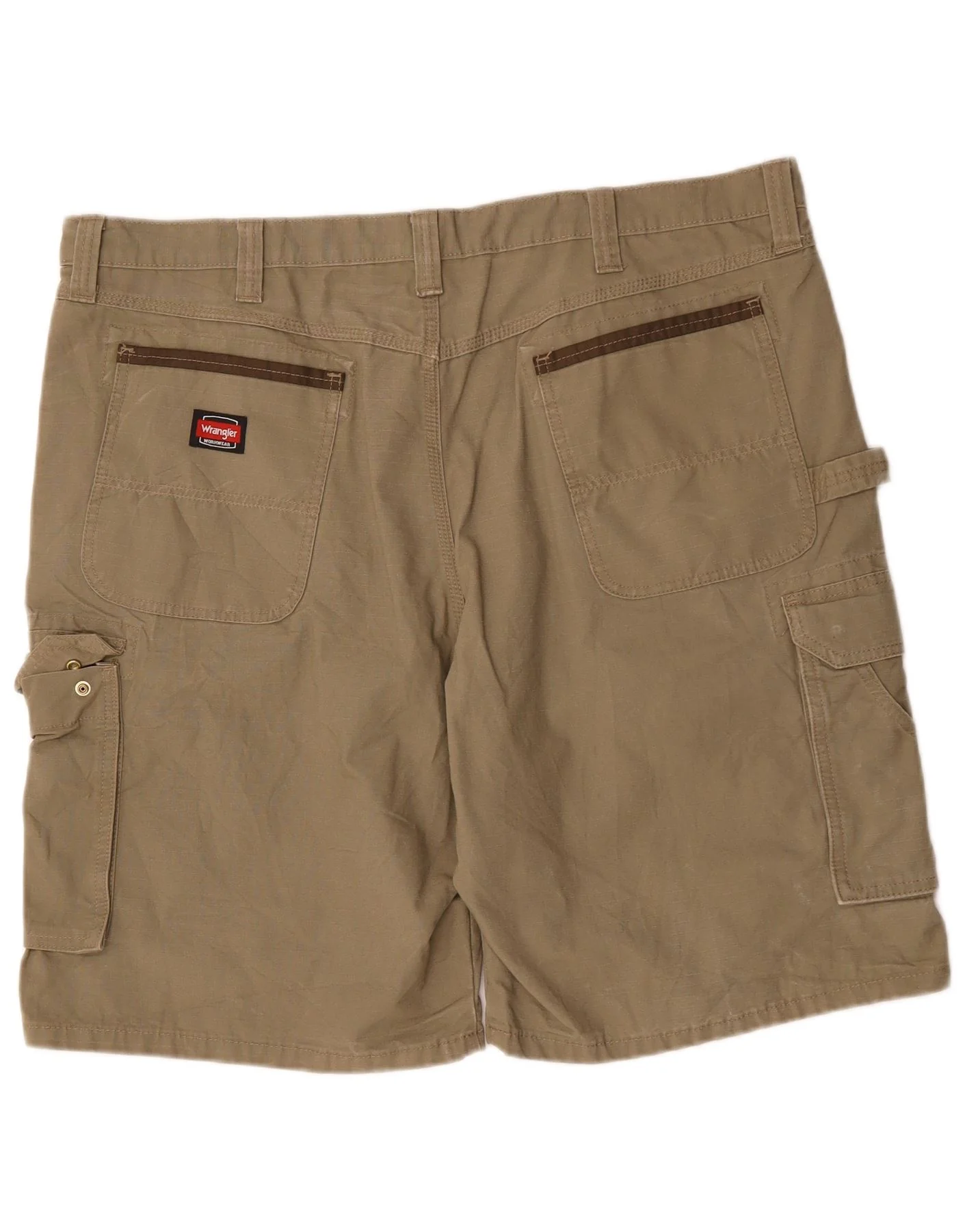 Wrangler Mens Cargo Shorts W42 2XL Khaki Cotton - Image 2