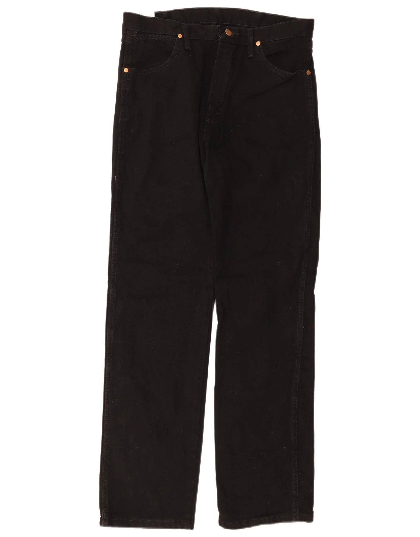 Wrangler Mens Cowboy Cut Regular Straight Jeans W32 L32 Black Cotton