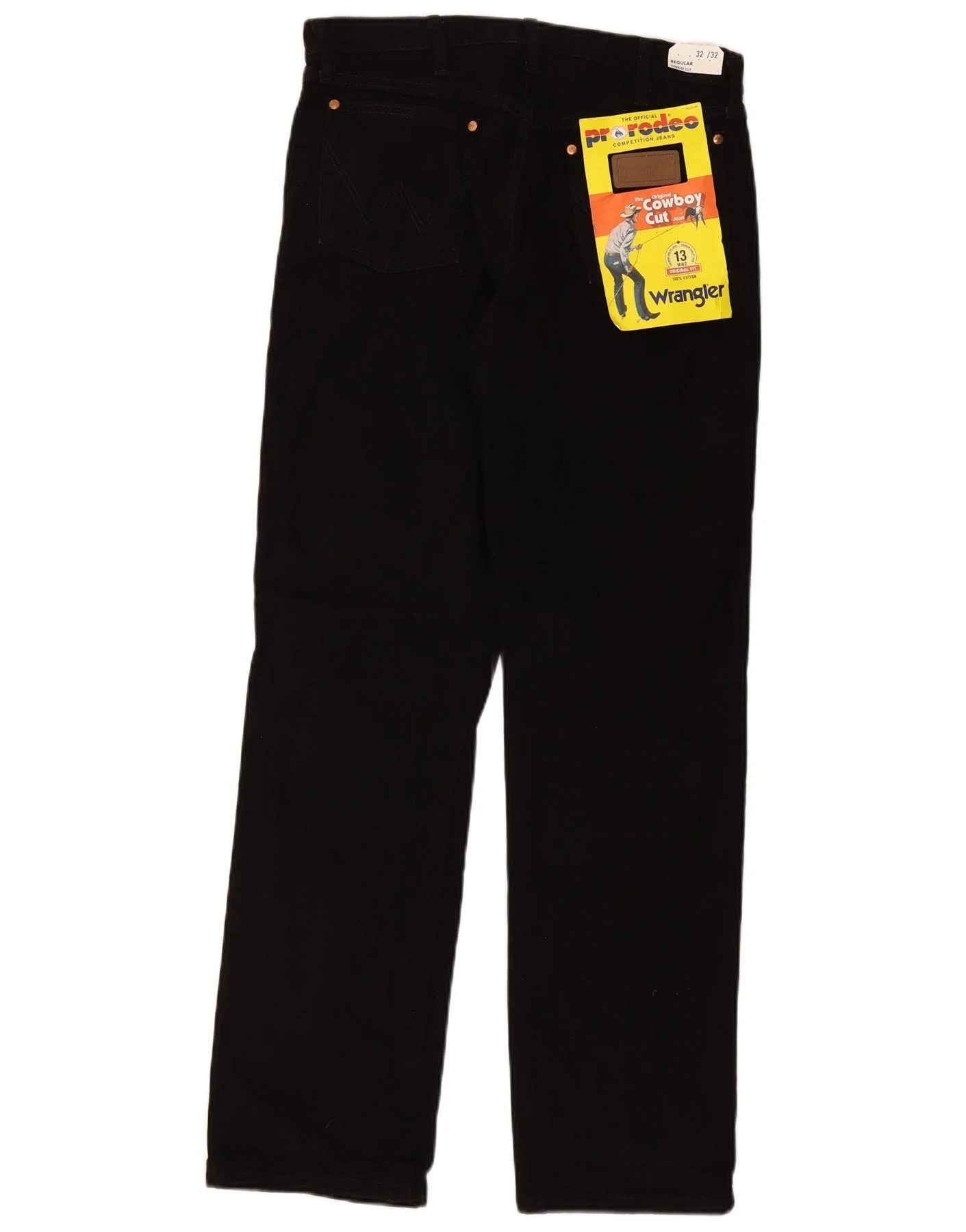 Wrangler Mens Cowboy Cut Regular Straight Jeans W32 L32 Black Cotton - Image 2