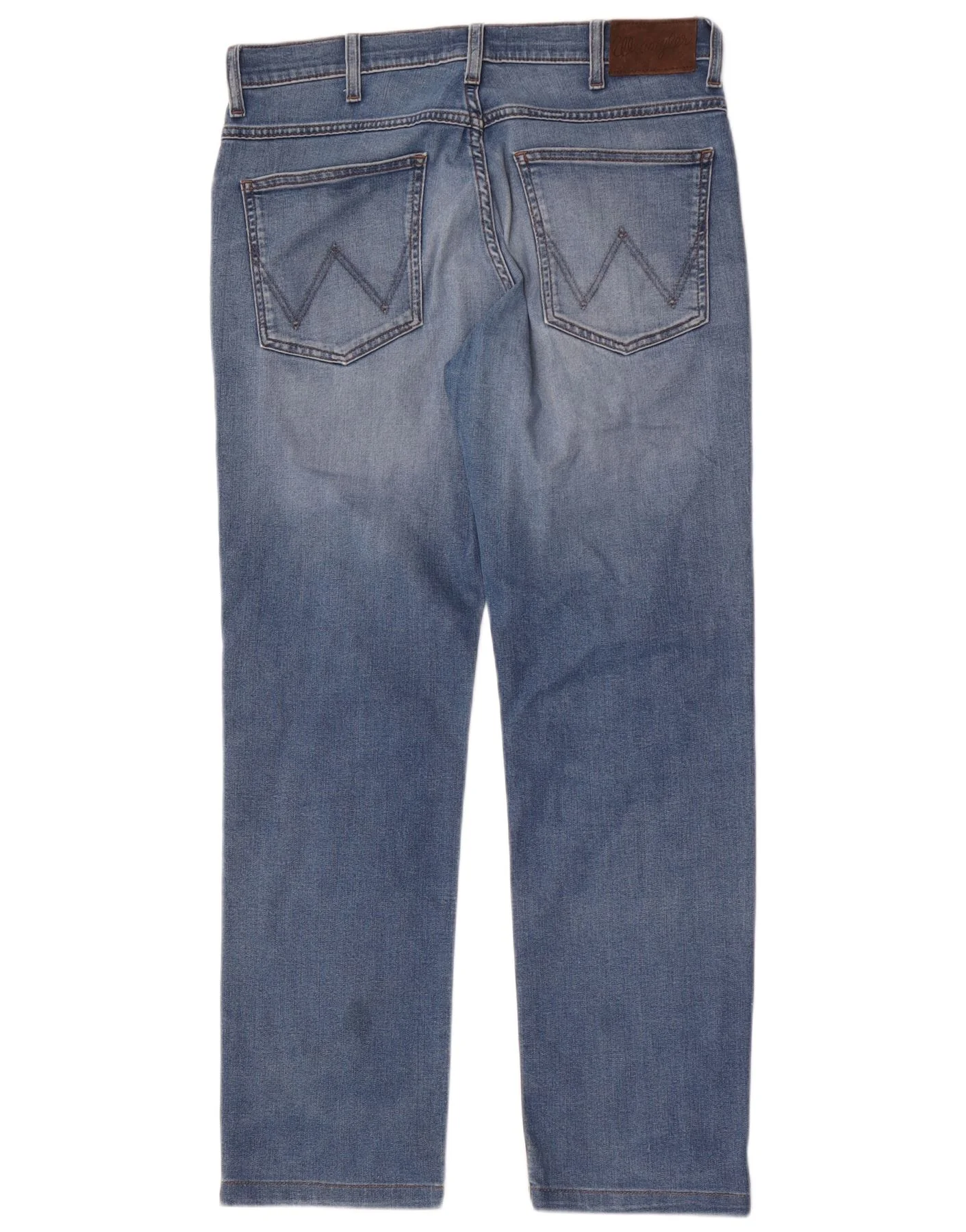 Wrangler Mens Distressed Straight Jeans W32 L30 Blue - Image 2