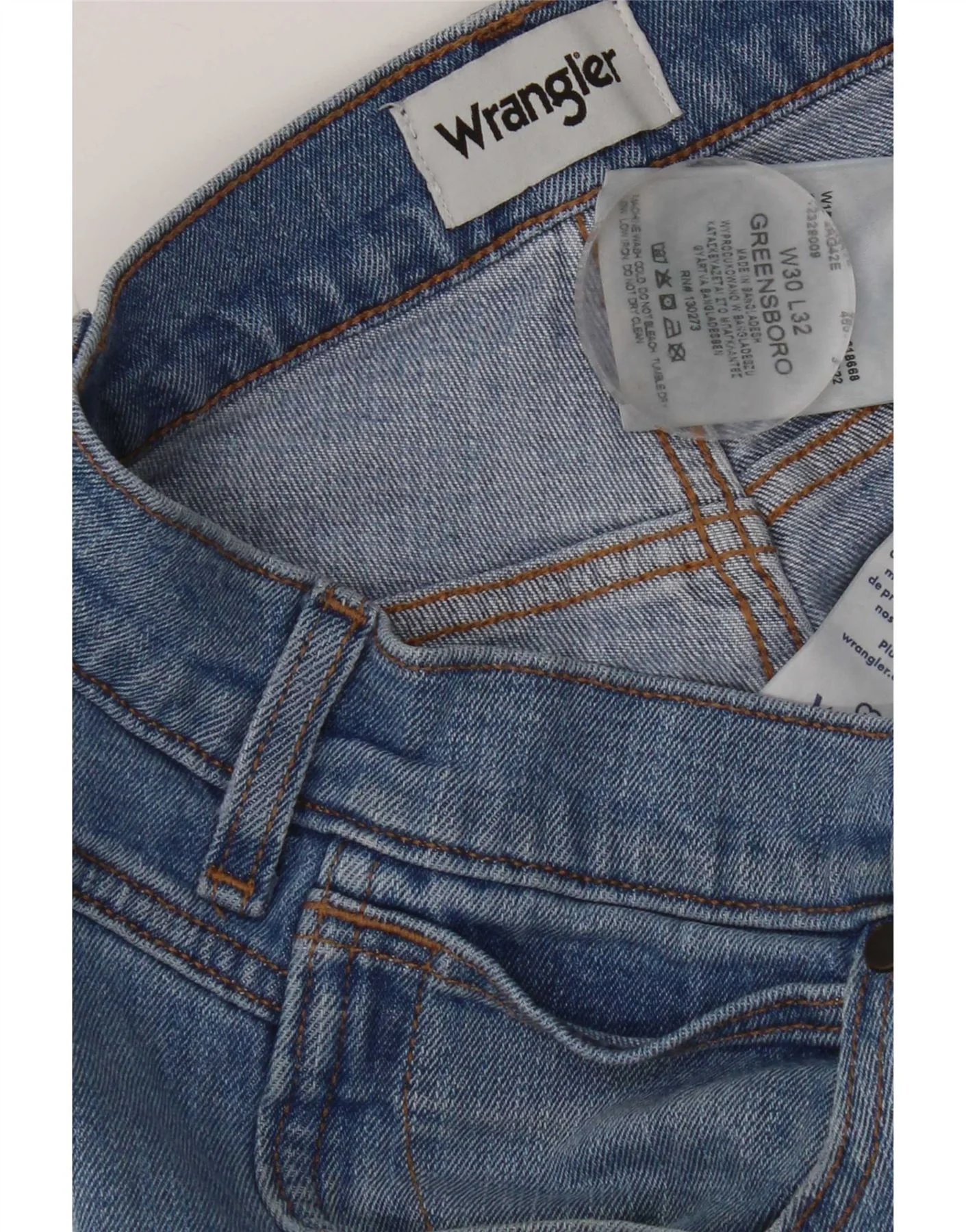 Wrangler Mens Greensboro Straight Jeans W13 L32 Blue Cotton - Image 3