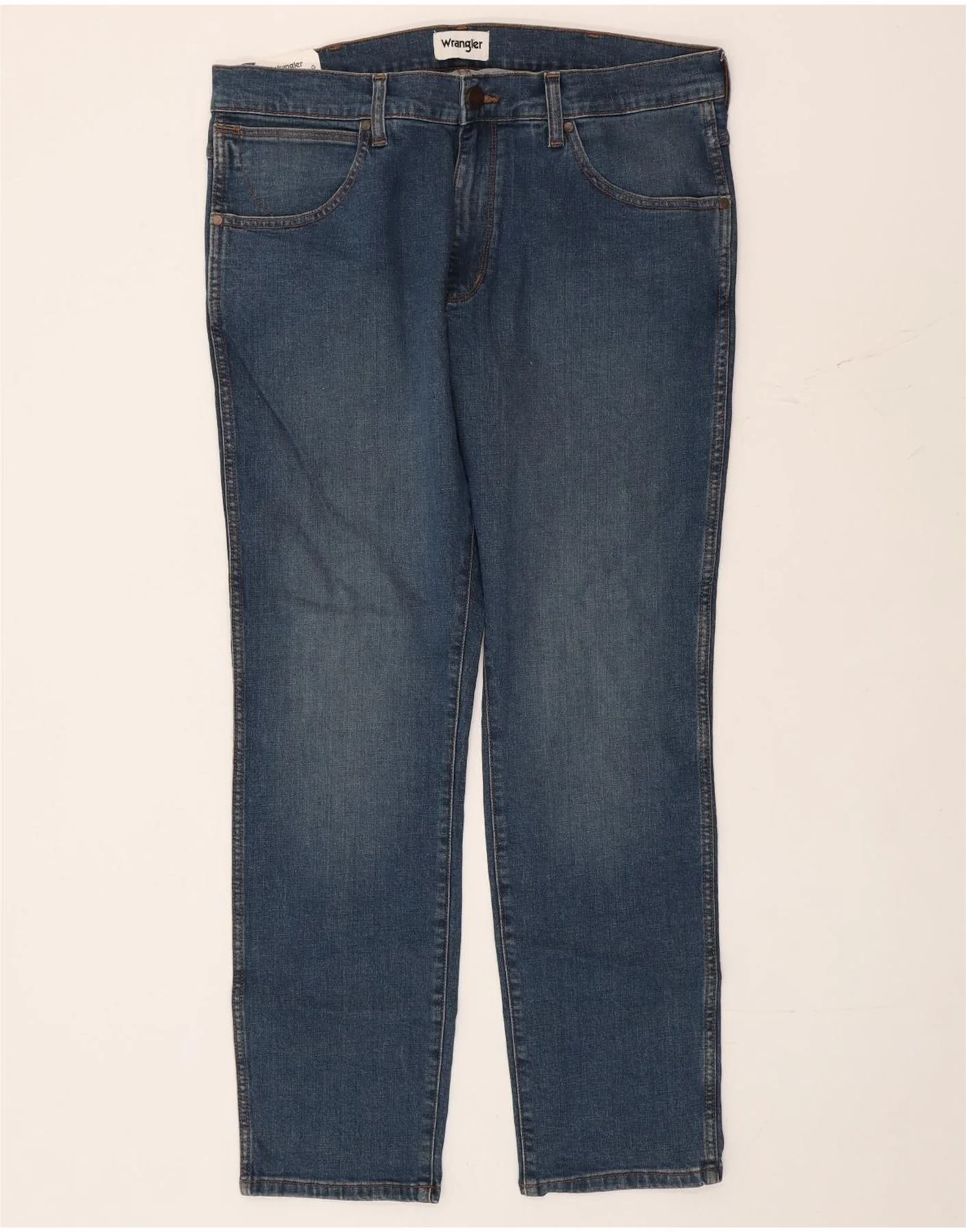 Wrangler Mens Larston Slim Tapered Jeans W36 L32 Blue Cotton