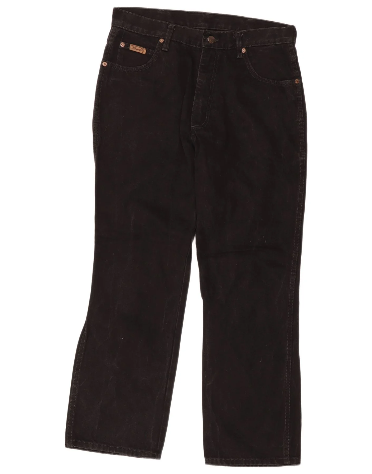 Wrangler Mens Monterey Straight Jeans W34 L30 Black Cotton