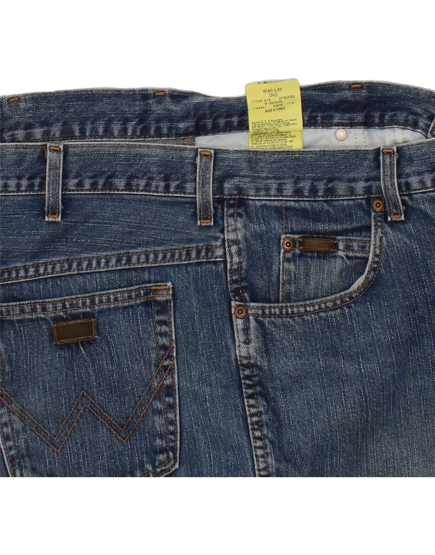 WRANGLER Mens Ohio Straight Jeans W40 L30 Blue Cotton - Image 3