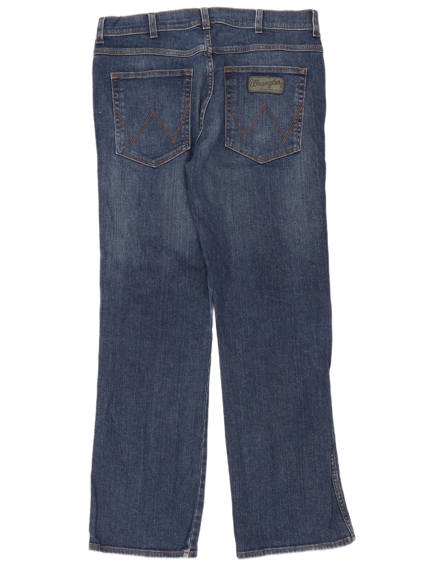Wrangler Mens Pittsboro Straight Jeans W36 L32 Navy Blue Cotton - Image 2