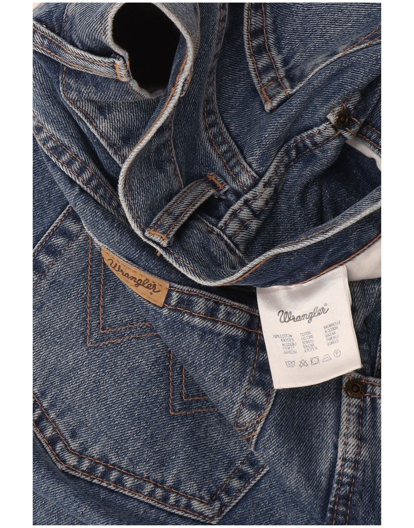 Wrangler Mens Regular Fit Straight Jeans W36 L32 Blue Cotton - Image 3