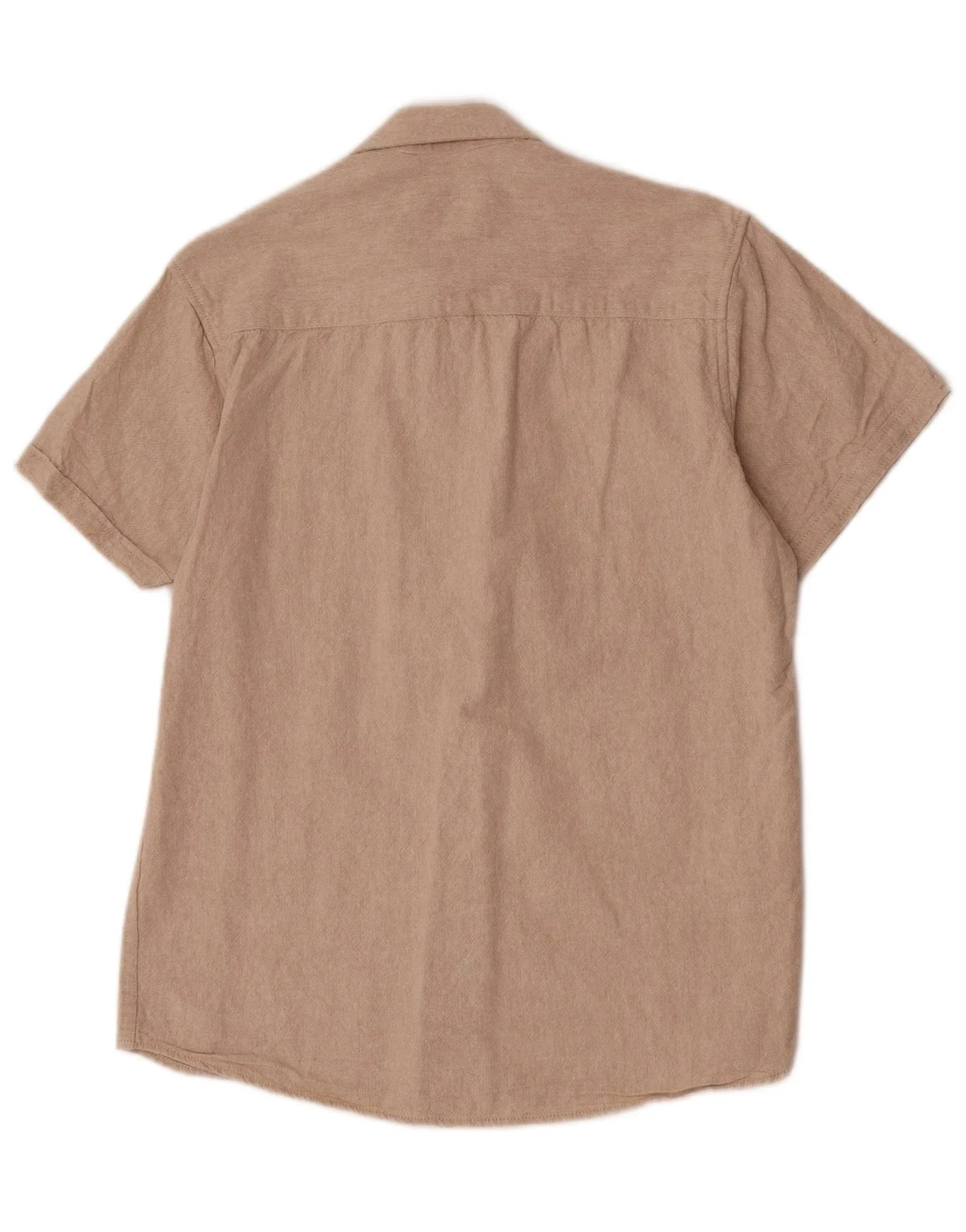 Wrangler Mens Short Sleeve Shirt Large Beige Cotton - Image 2