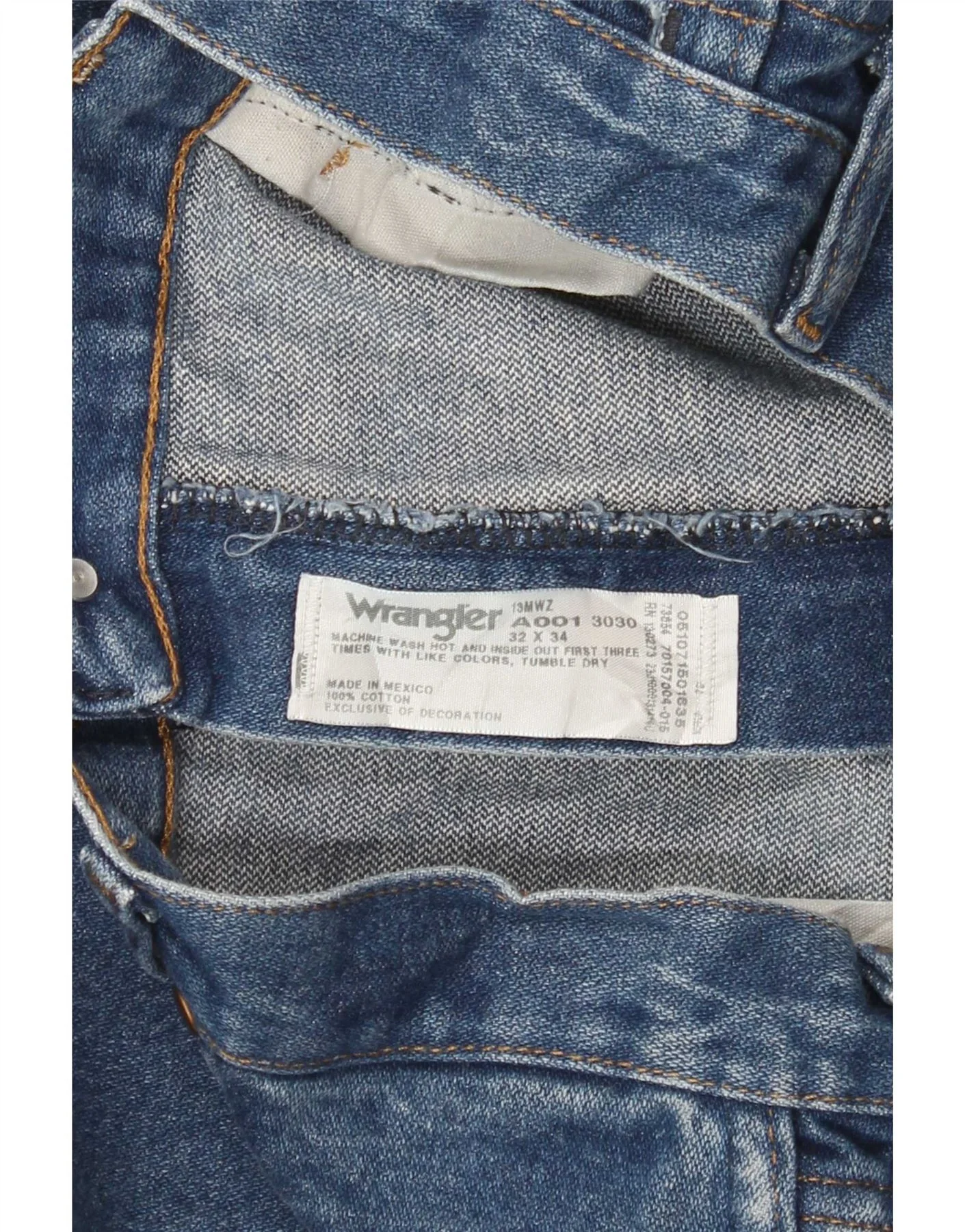 Wrangler Mens Straight Jeans W32 L34 Blue Cotton - Image 3