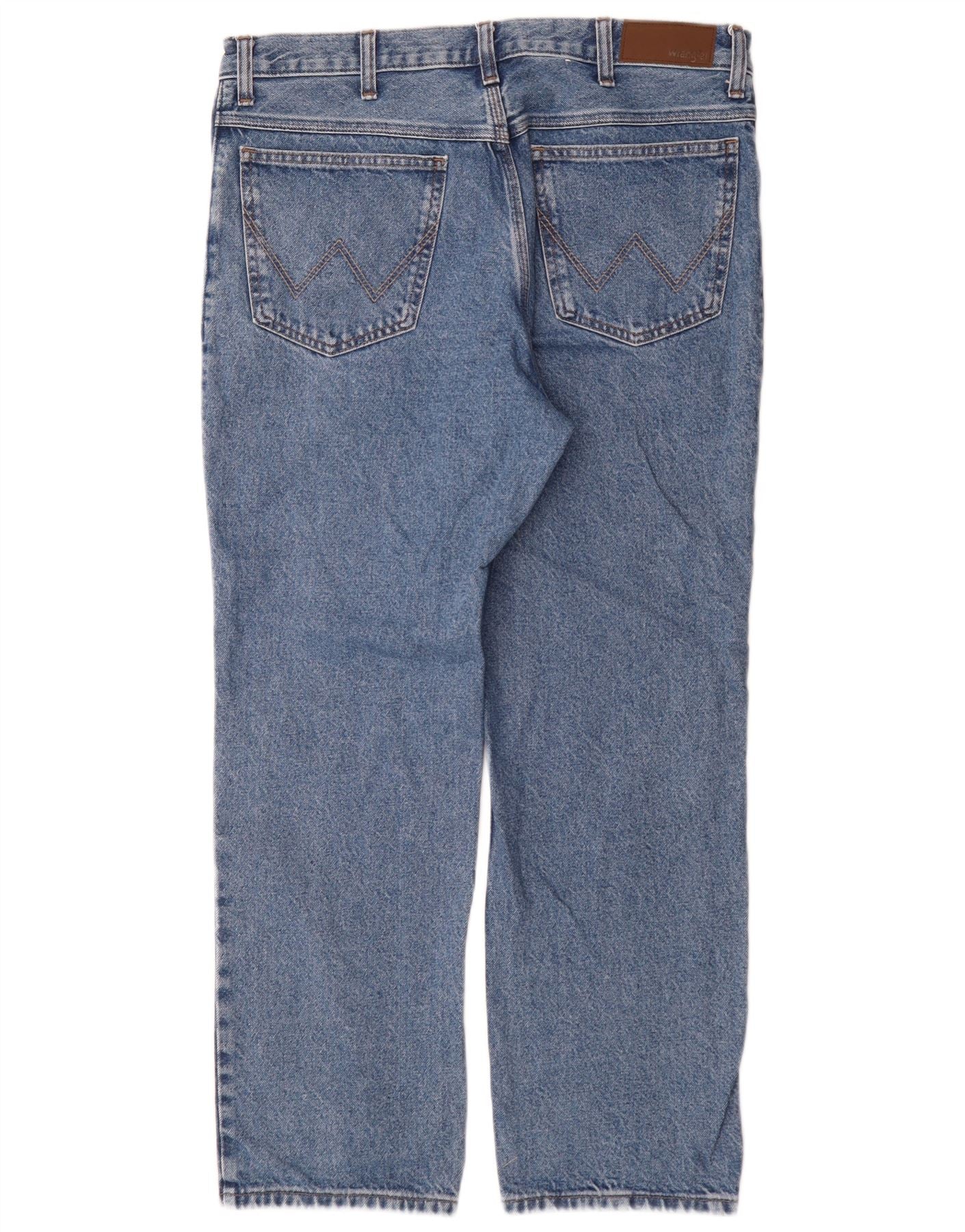 Wrangler Mens Straight Jeans W36 L30 Blue Cotton - Image 2