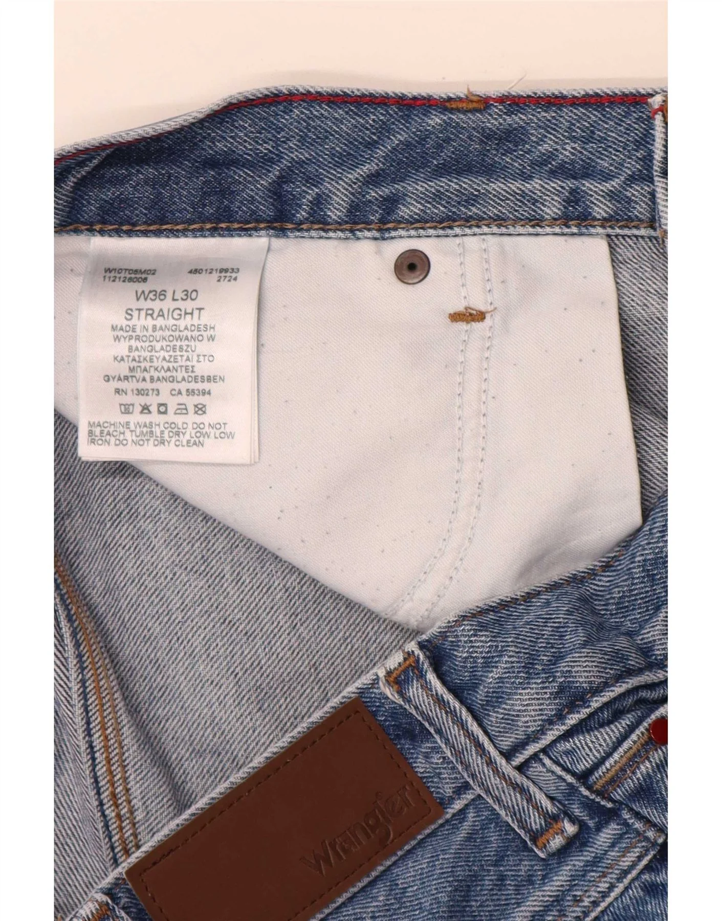 Wrangler Mens Straight Jeans W36 L30 Blue Cotton - Image 3