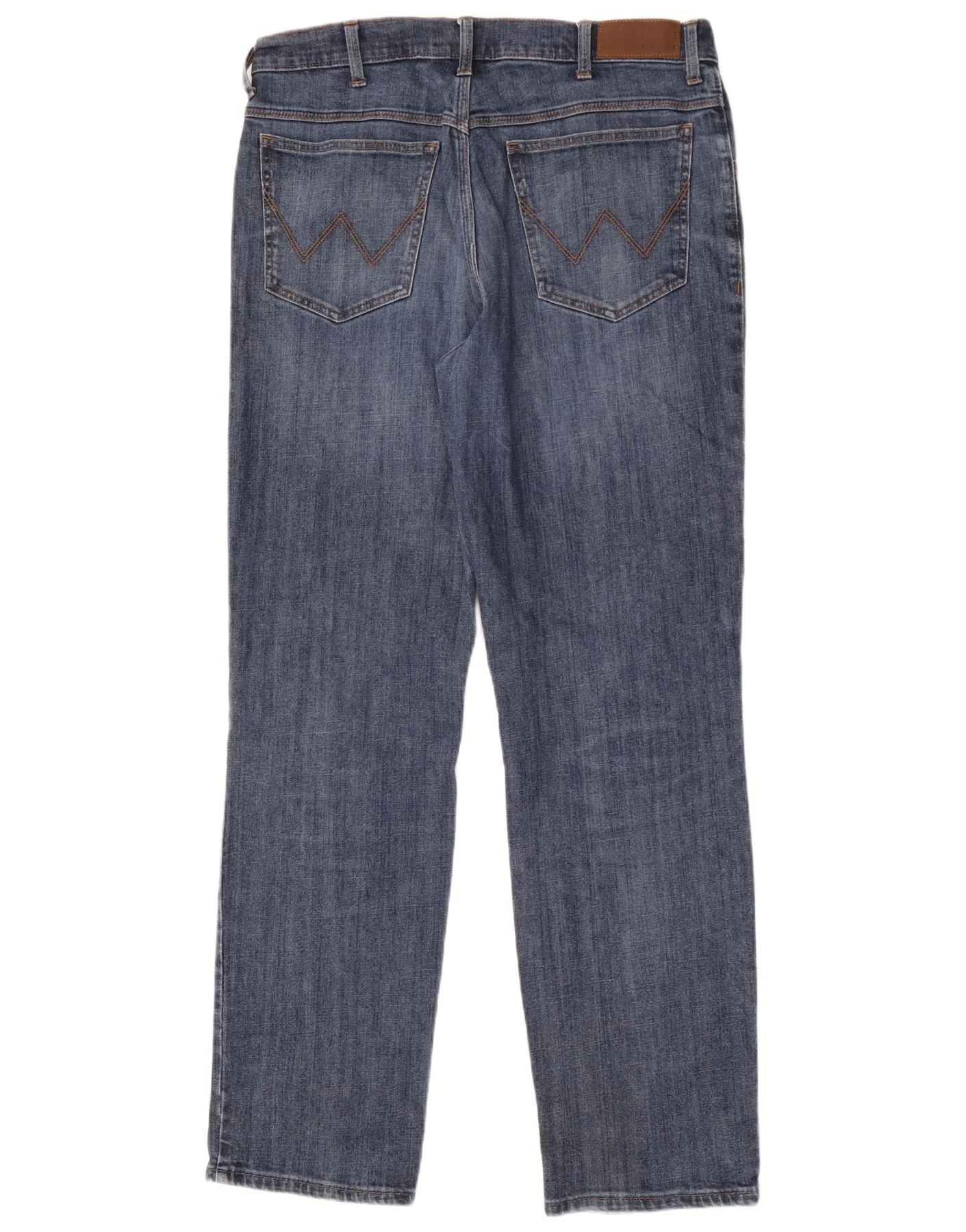 Wrangler Mens Straight Jeans W36 L34 Blue Cotton - Image 2