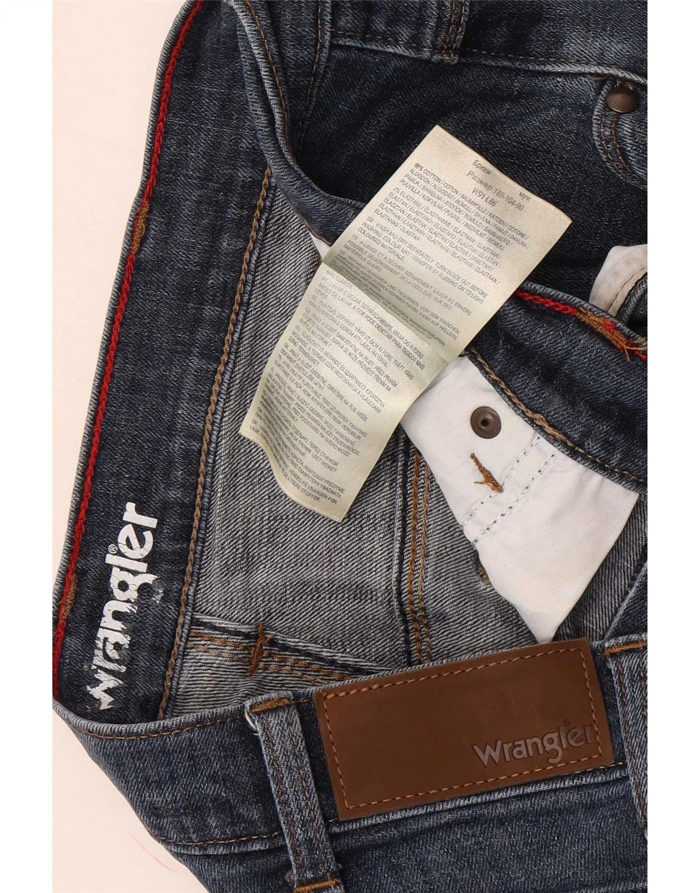 Wrangler Mens Straight Jeans W36 L34 Blue Cotton - Image 4