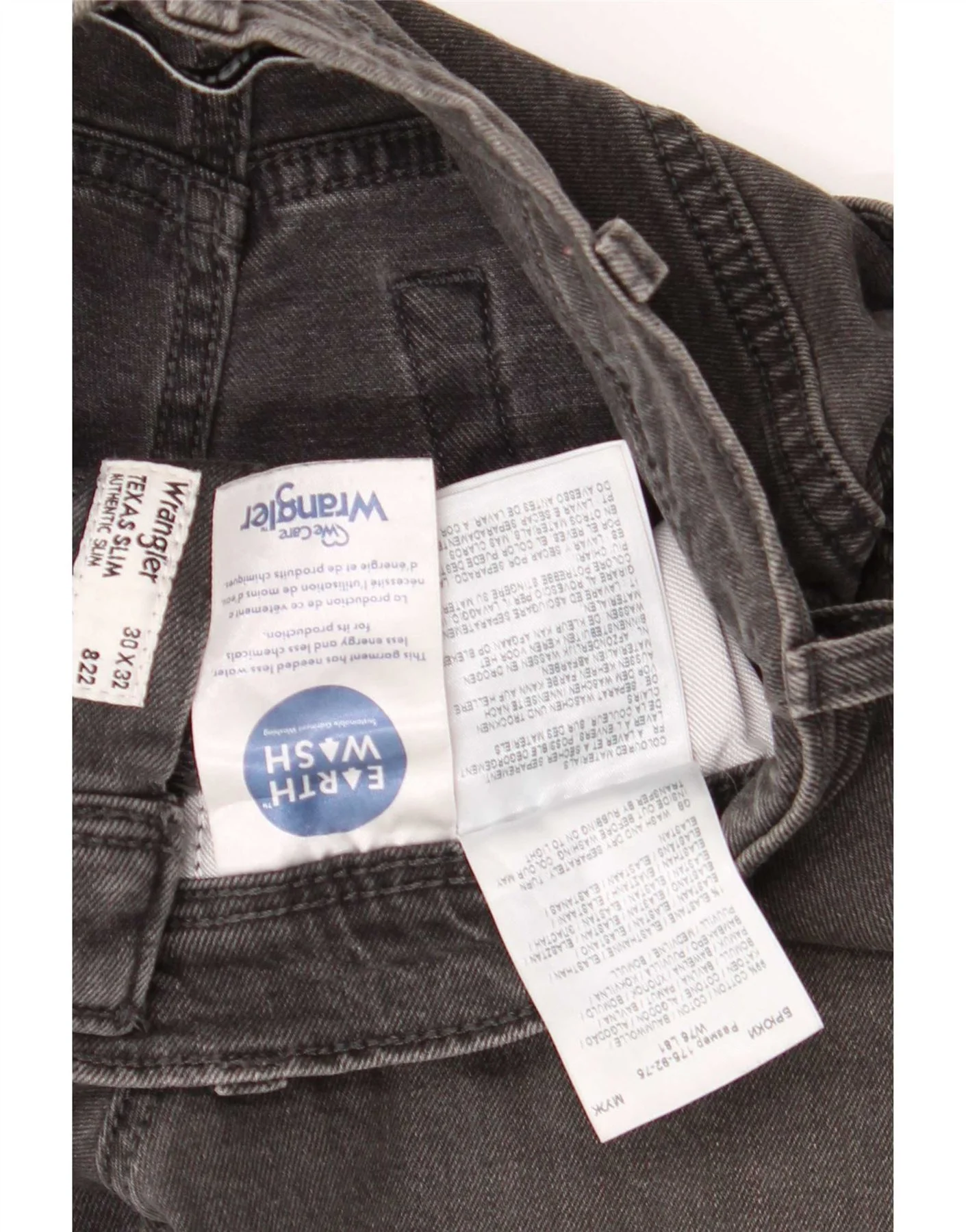 Wrangler Mens Texas Slim Jeans W30 L32 Grey Cotton - Image 3
