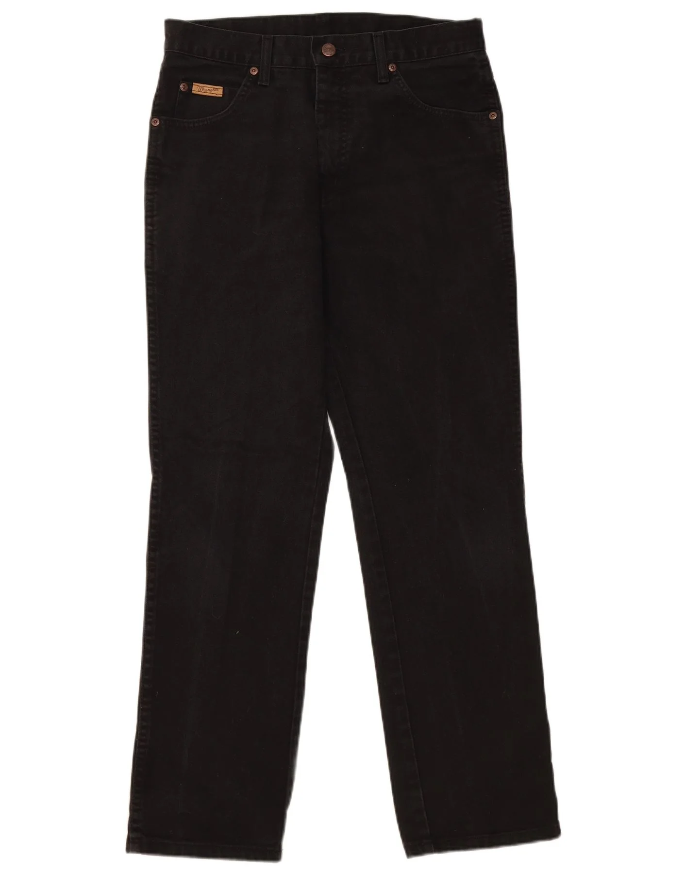 Wrangler Mens Texas Straight Jeans W32 L30 Black Cotton