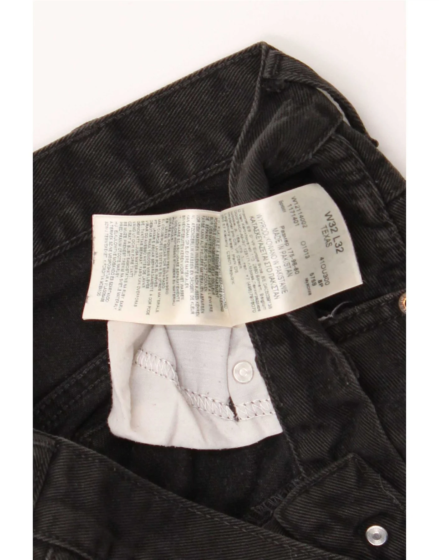 Wrangler Mens Texas Straight Jeans W32 L32 Black Cotton - Image 6