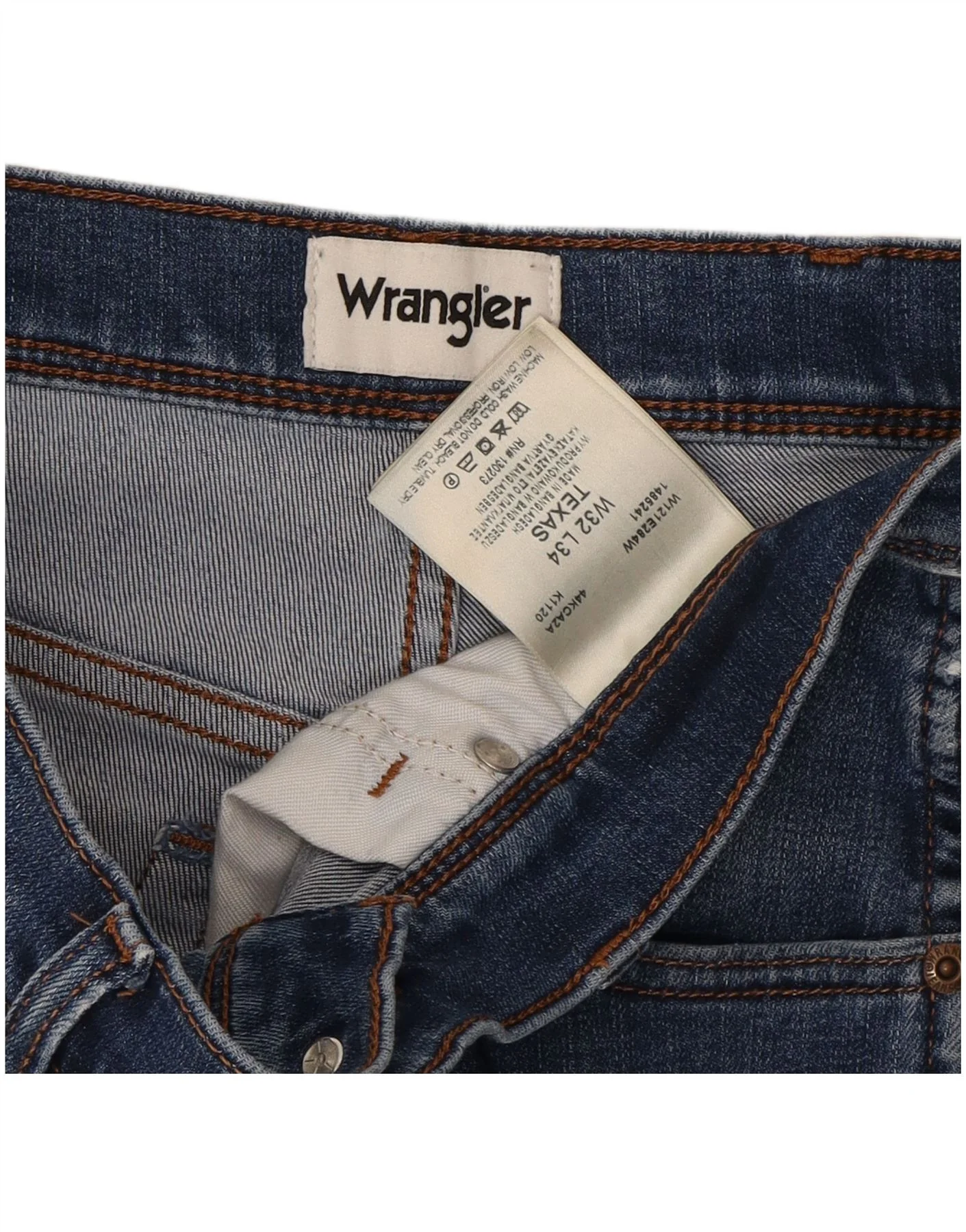WRANGLER Mens Texas Straight Jeans W32 L34 Blue Cotton - Image 4