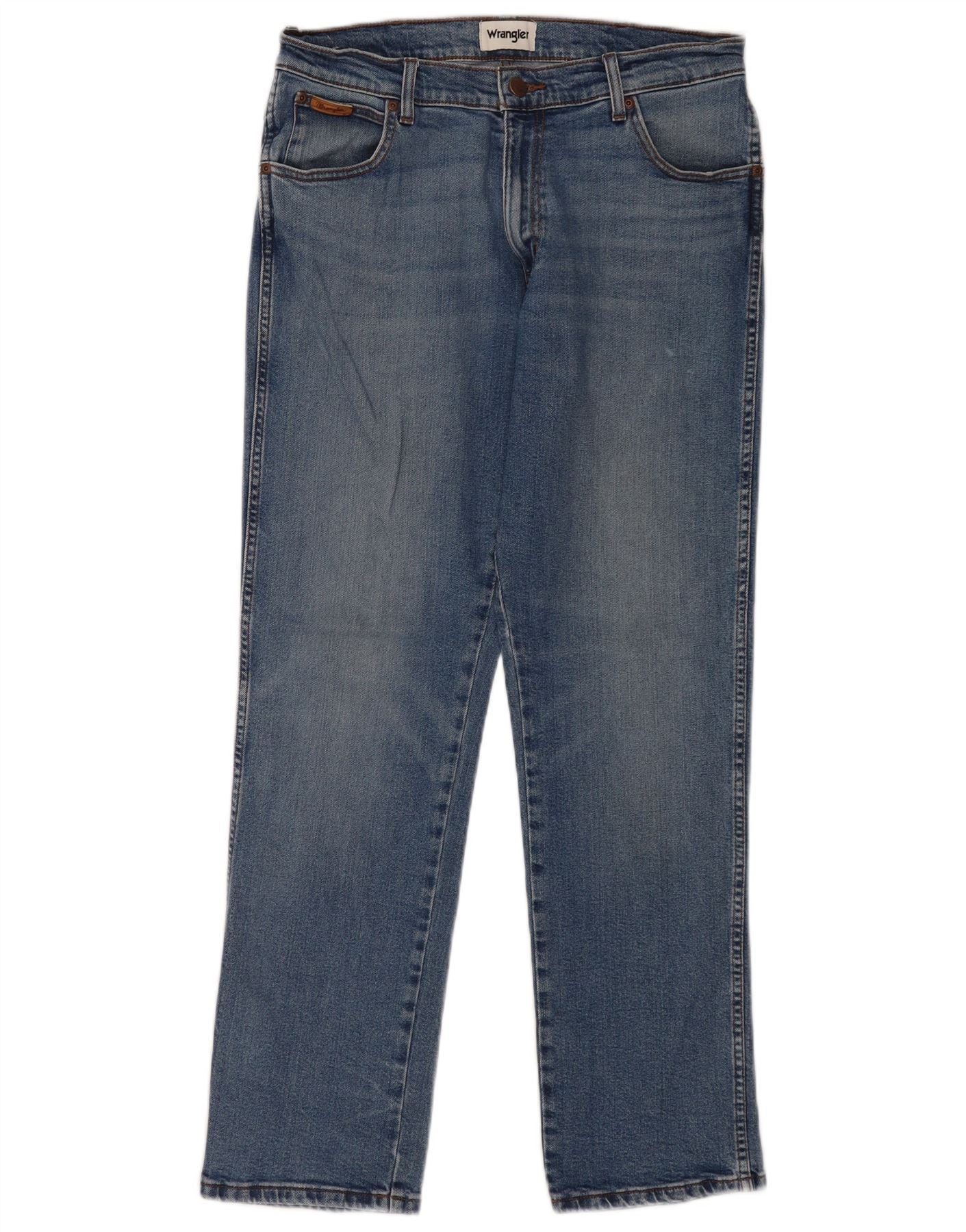 Wrangler Mens Texas Straight Jeans W34 L32 Blue Cotton