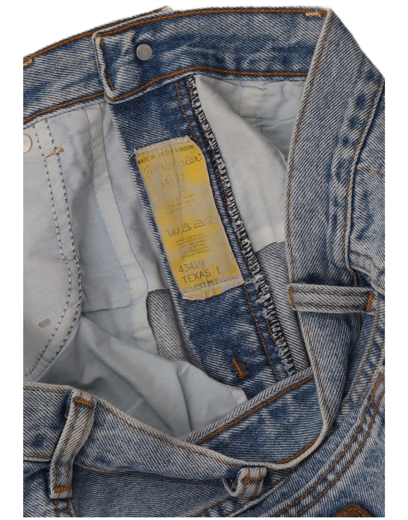Wrangler Mens Texas Straight Jeans W34 L32 Blue Cotton - Image 4